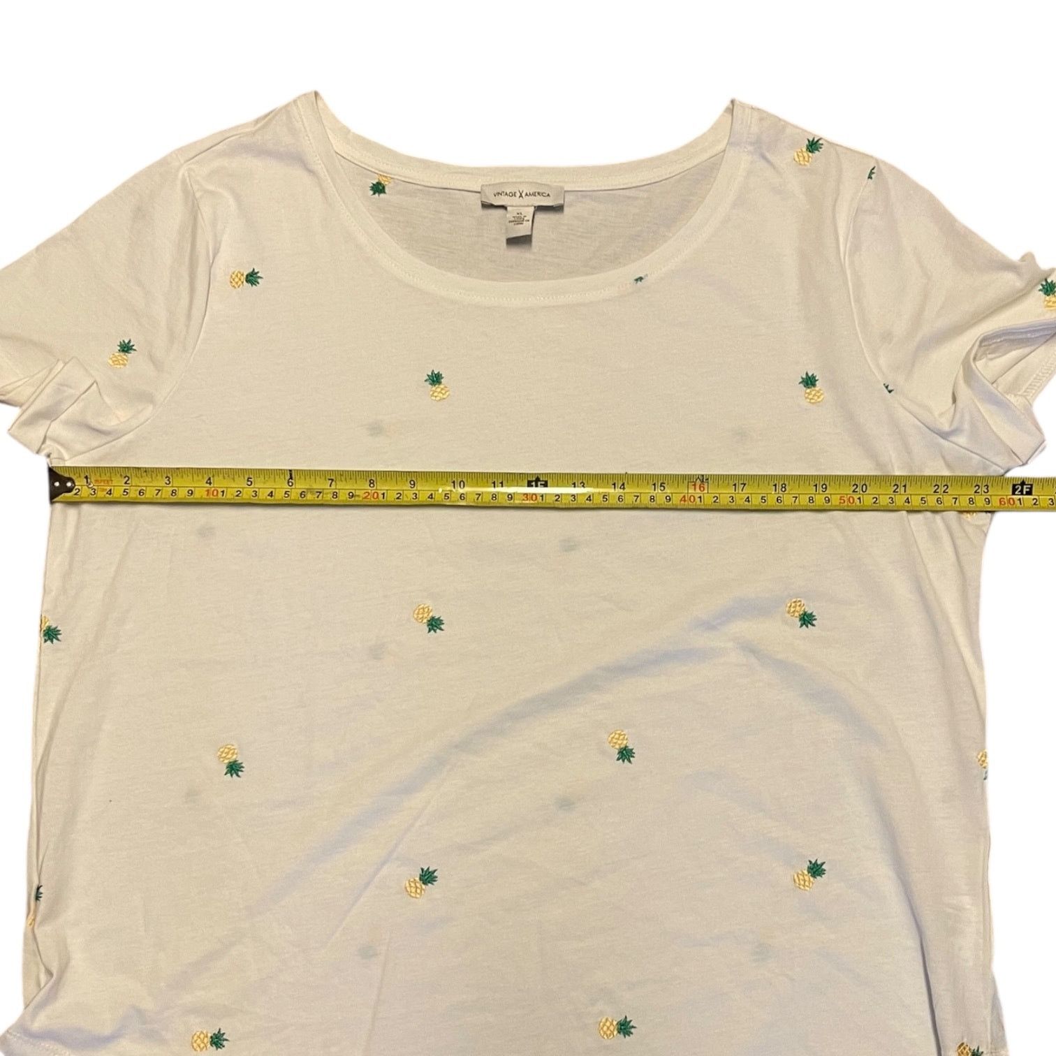 Other Vintage X America White Cotton Blend Pineapple Shirt XL NWOT Size XL / US 12-14 / IT 48-50 - 3 Thumbnail