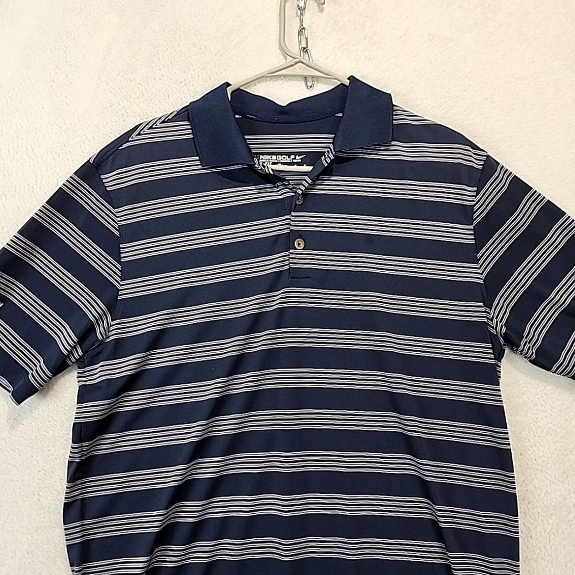 Nike Nike Golf Dri-Fit Polo Shirt Mens M Blue Striped Short Sleeve Polyester Polo Shirt Size US M / EU 48-50 / 2 - 4 Thumbnail