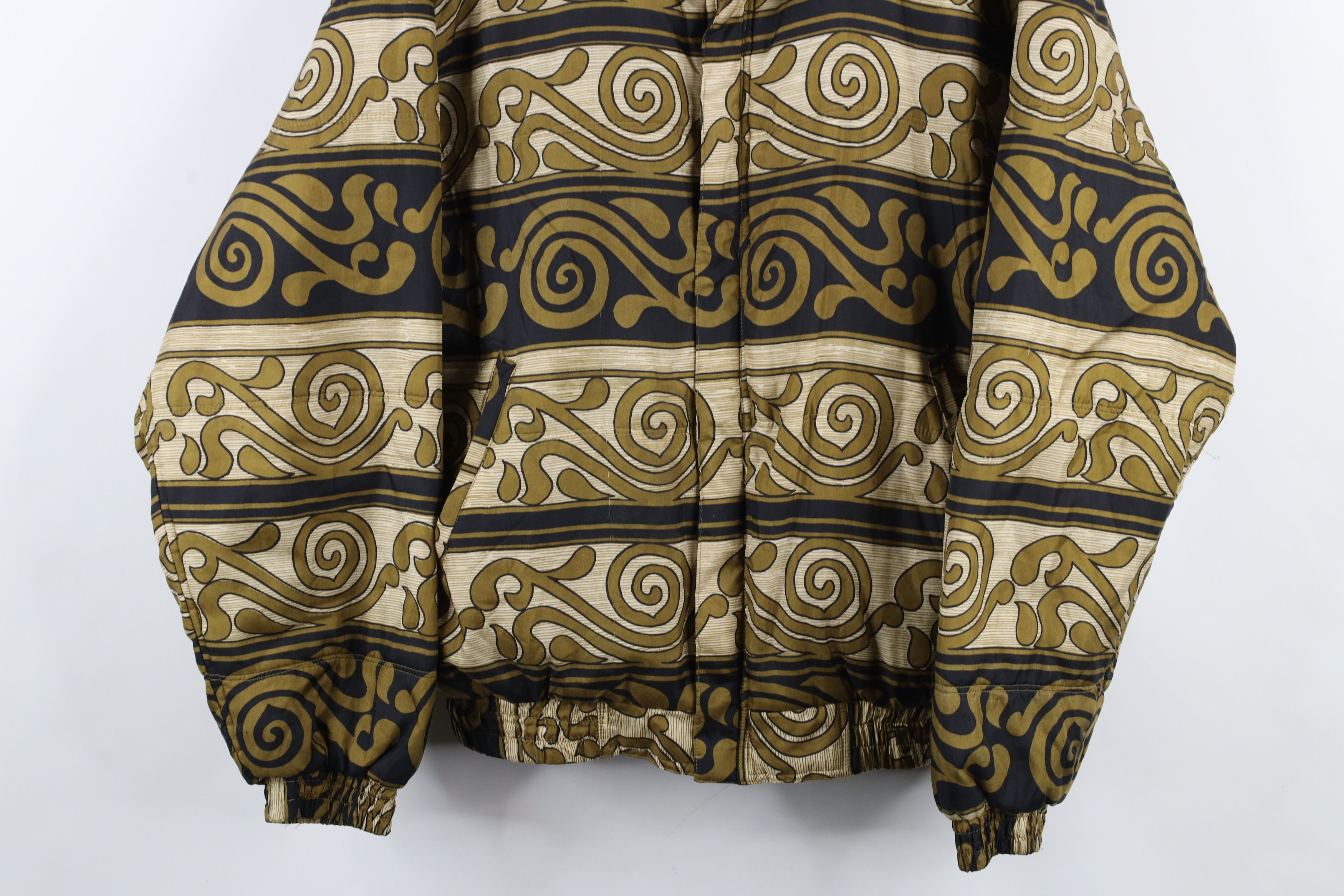Vintage Vintage 90s Streetwear Striped Silk Bomber Jacket Gold Size M / US 6-8 / IT 42-44 - 3 Thumbnail