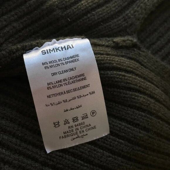 Simkhai NWT $325 Simkhai Maple Cashmere Wool Ribbed Turtleneck Allig Size XS / US 0-2 / IT 36-38 - 3 Thumbnail