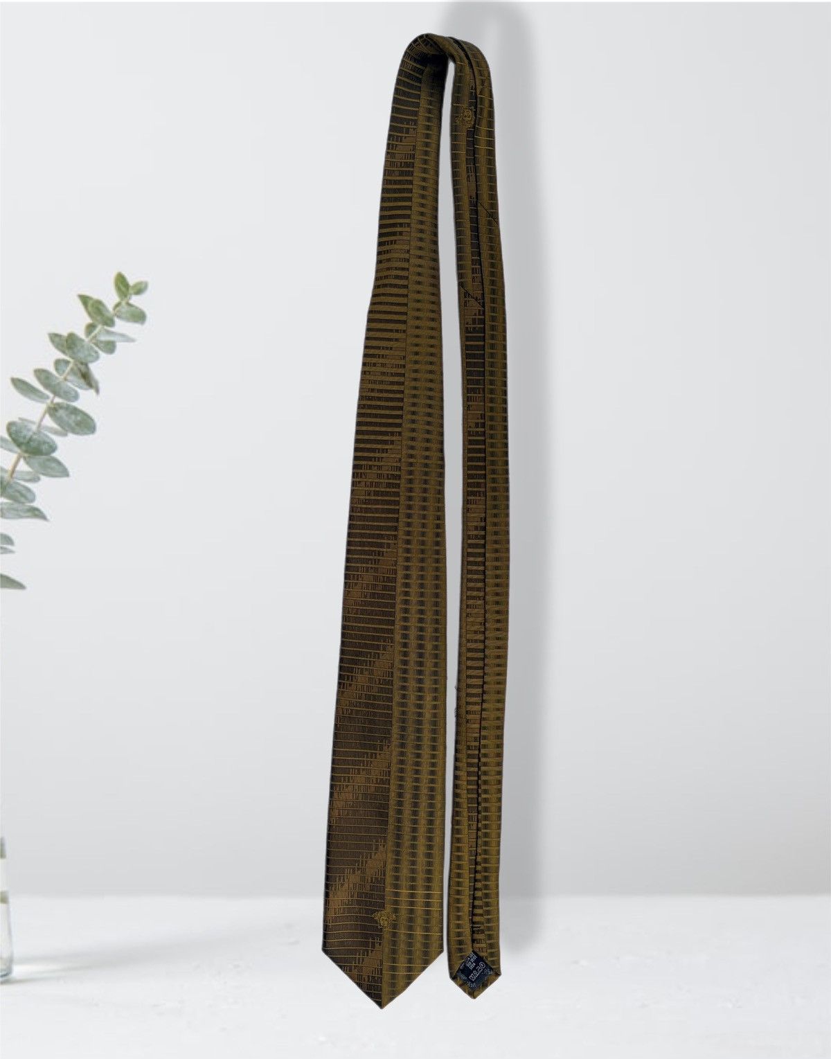 Versace Versace Medusa TIE Yellow Brown Men's NECKTIE Geometric Size ONE SIZE - 2 Thumbnail