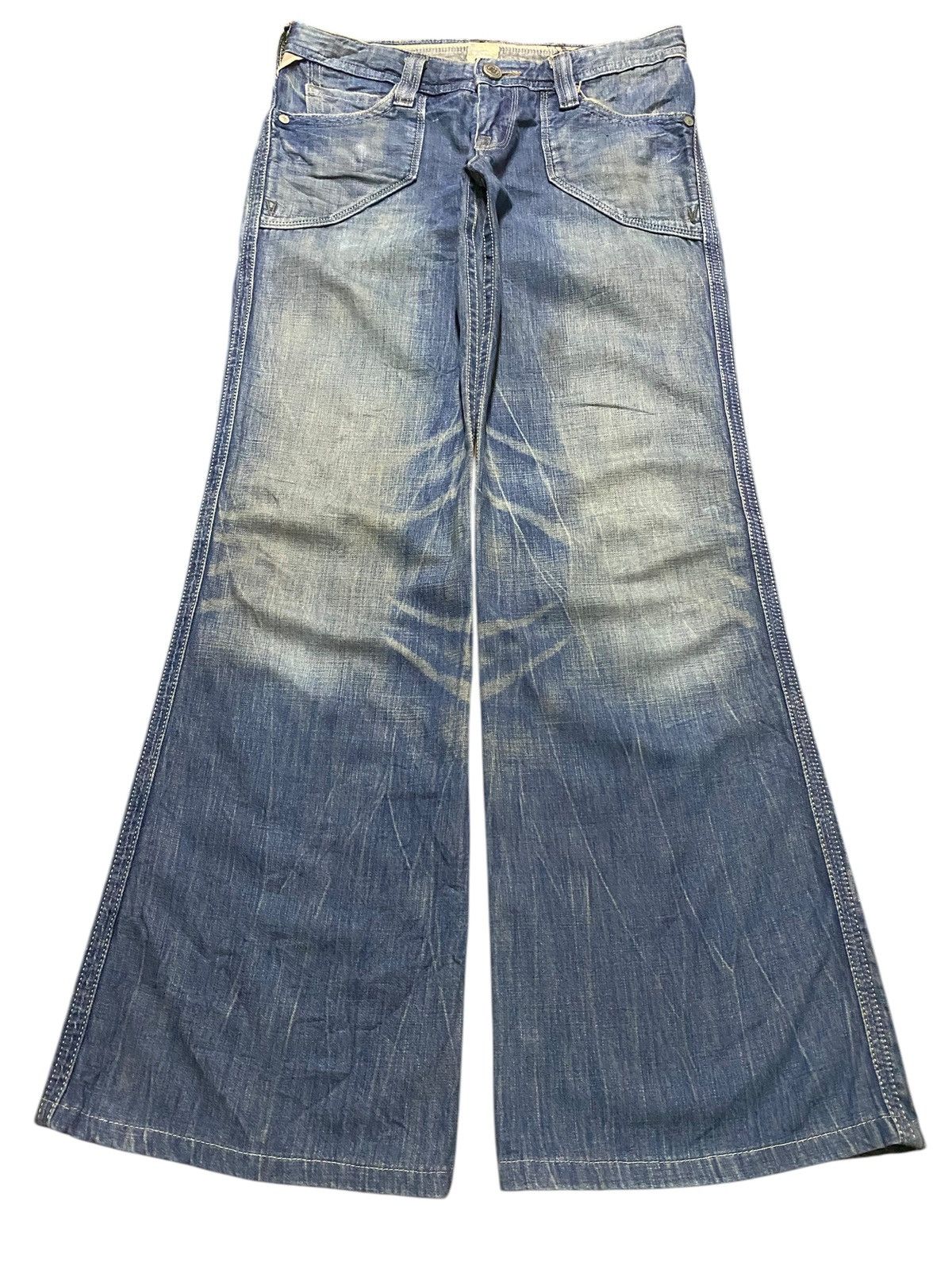 Japanese Brand Brappers Lady Vintage Union Made Faded Wash Flare Jeans Size 28" / US 6 / IT 42 - 1 Thumbnail