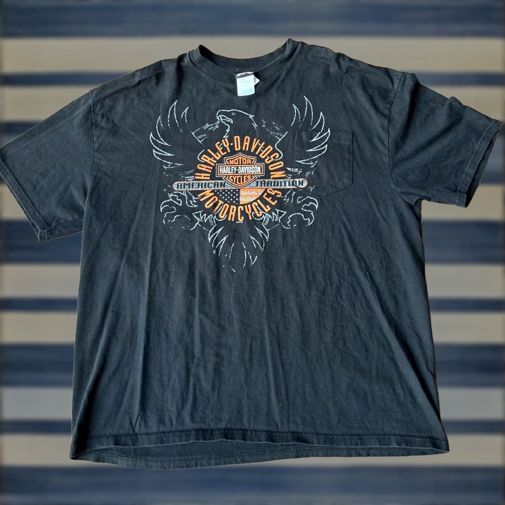 Harley Davidson VINTAGE Harley-Davidson Eagle California T-Shirt 3XL Black Short Sleeve Crew Neck Mens Shirt Logo 90s Biker USA Size US XXL / EU 58 / 5 - 1 Thumbnail
