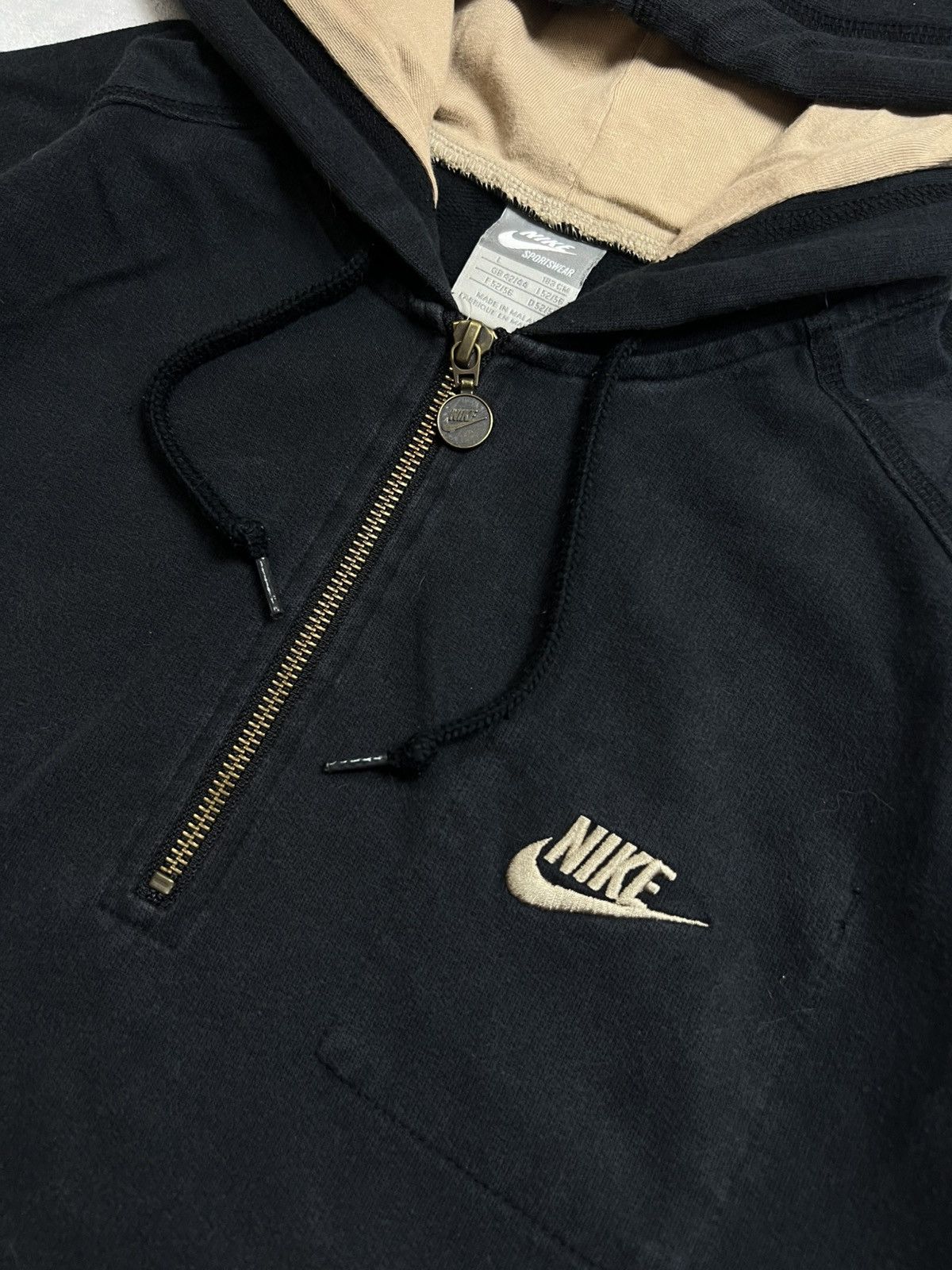 Nike 90s Nike Retro Logo 1/4 Zip Vintage Y2K Oversized Hoodie Size US L / EU 52-54 / 3 - 4 Thumbnail