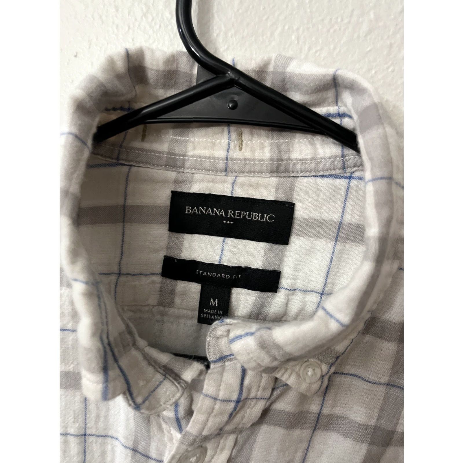Banana Republic Banana Republic Dress Shirt Button Up Shirt Men's M White Plaid Check Regular Fit Collared Spread Neckline Long Sleeve Multicolor 100% Cotton Men Size US M / EU 48-50 / 2 - 3 Thumbnail