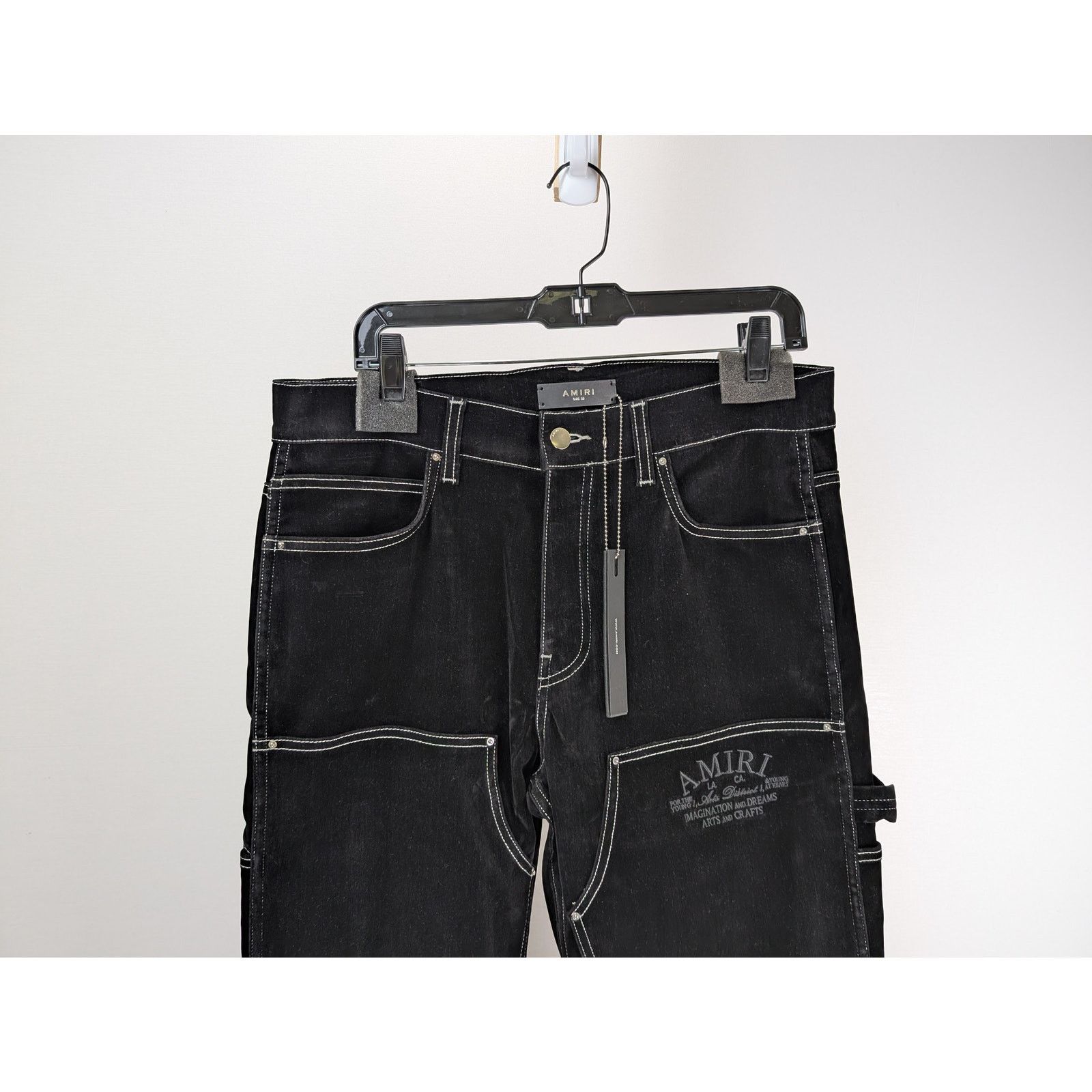 Amiri o1rshd1 Flocked Carpe Jean in Black Size US 32 / EU 48 - 2 Thumbnail
