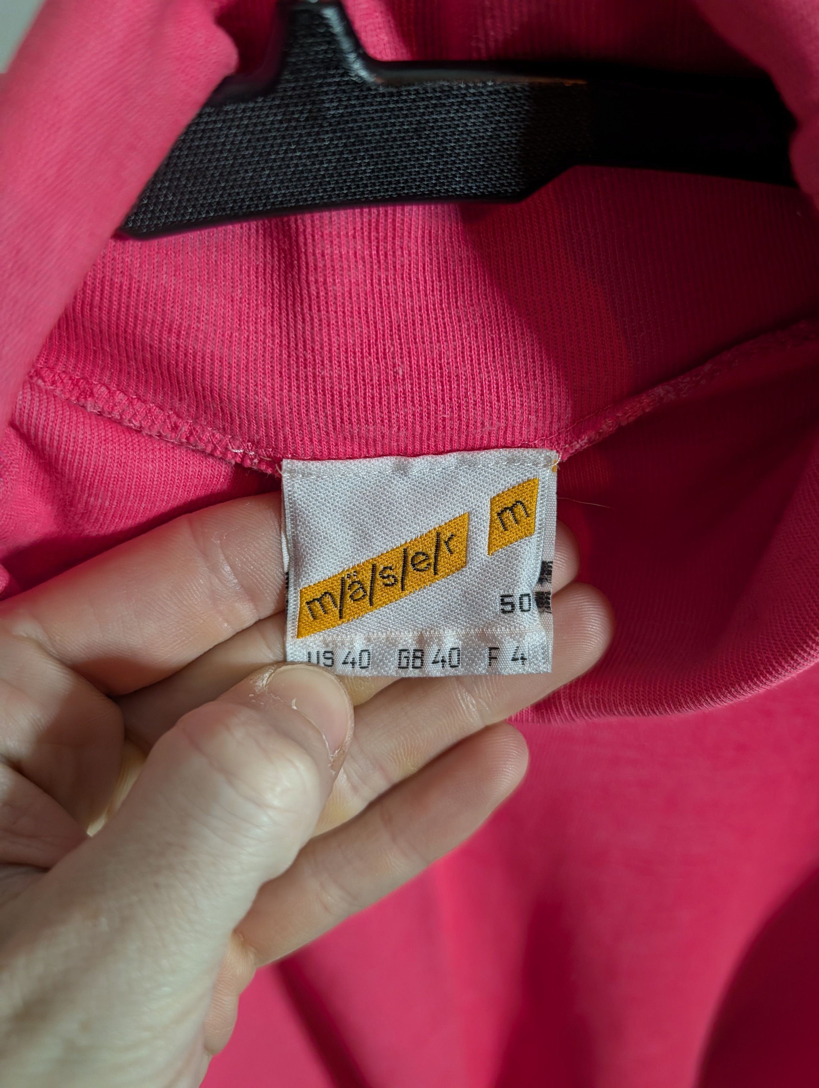 Vintage MASER Pink roll neck ribbed logo sweater 80s ski brand Size M / US 6-8 / IT 42-44 - 9 Thumbnail