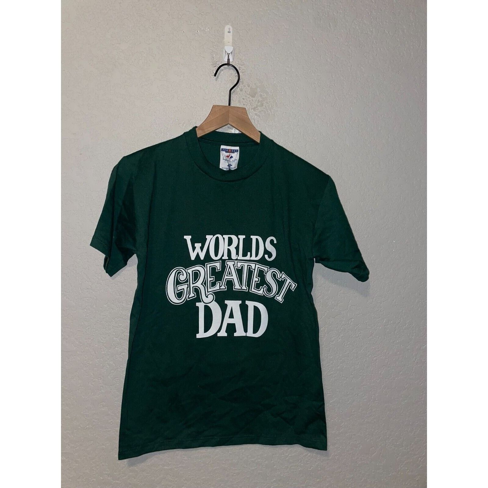 Jerzees Vintage Worlds Greatest Dad Shirt Green Tee VTG USA 90s S Size US S / EU 44-46 / 1 - 1 Thumbnail