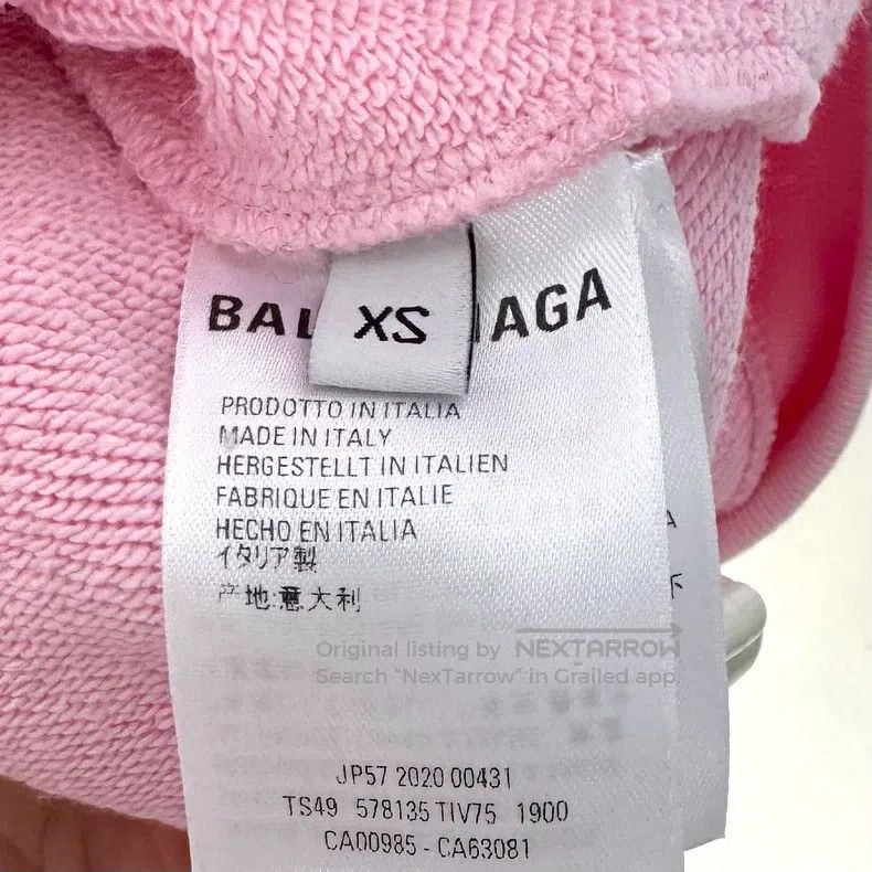 Balenciaga Balenciaga CREW Pink Hooded Sweatshirt Size US XS / EU 42 / 0 - 5 Thumbnail