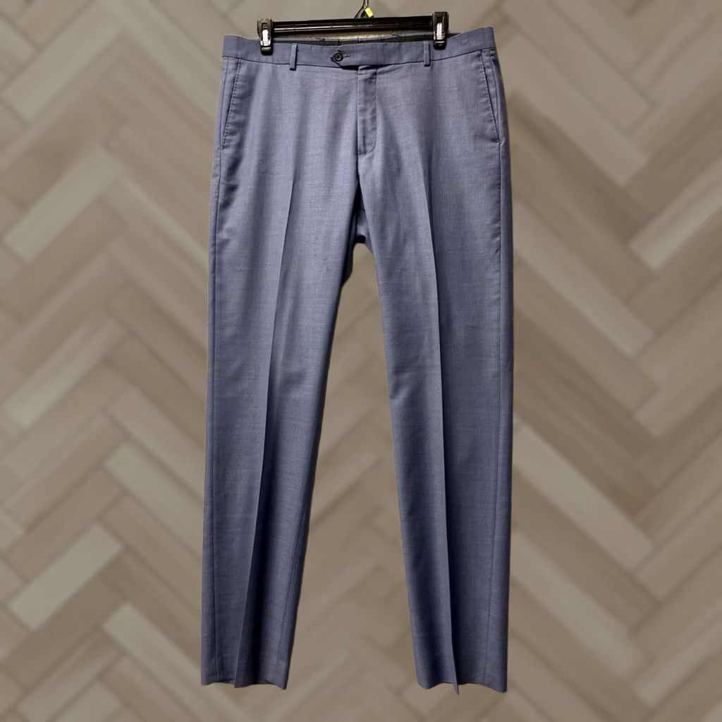 Nordstrom Nordstrom Dress Pants Mens 38x34 Blue 100% Wool Trim Fit Trousers /0848 Size US 38 / EU 54 - 1 Thumbnail