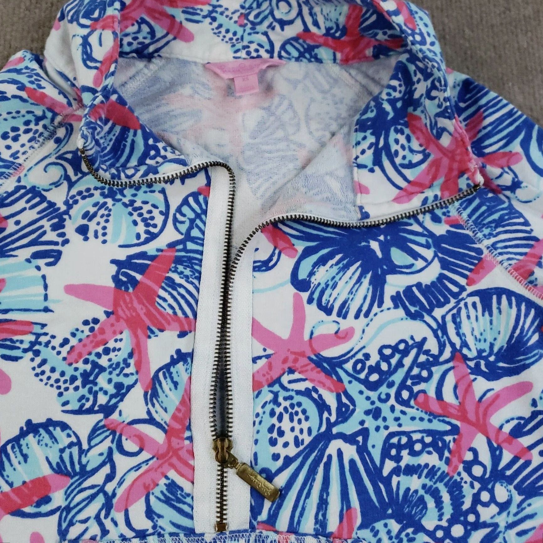 Lilly Pulitzer Lilly Pulitzer Sweatshirt Womens XS Blue Geometric Pullover Half Zip Long Sleeve Size XS / US 0-2 / IT 36-38 - 6 Thumbnail