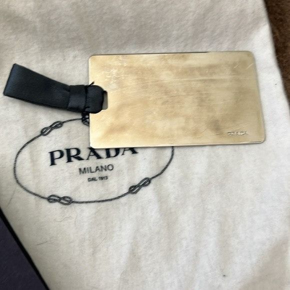 Prada Prada Silver Saffiano Leather Luggage Bag Tag Bag Charm VTG Size ONE SIZE - 2 Thumbnail