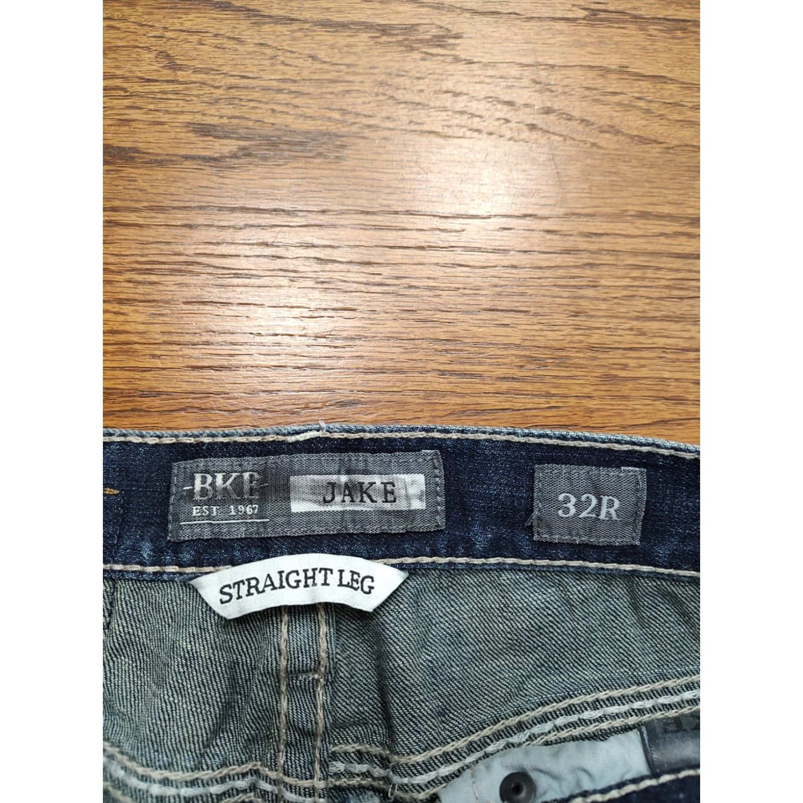 BKE BKE Jake Straight Jeans Mens 30x31 Blue Medium Wash Denim 5-Pocket Zip Button Regular Rise 9 in Inseam 31 in Cotton Spandex Casual USA Cowboy Rock Size US 30 / EU 46 - 5 Thumbnail