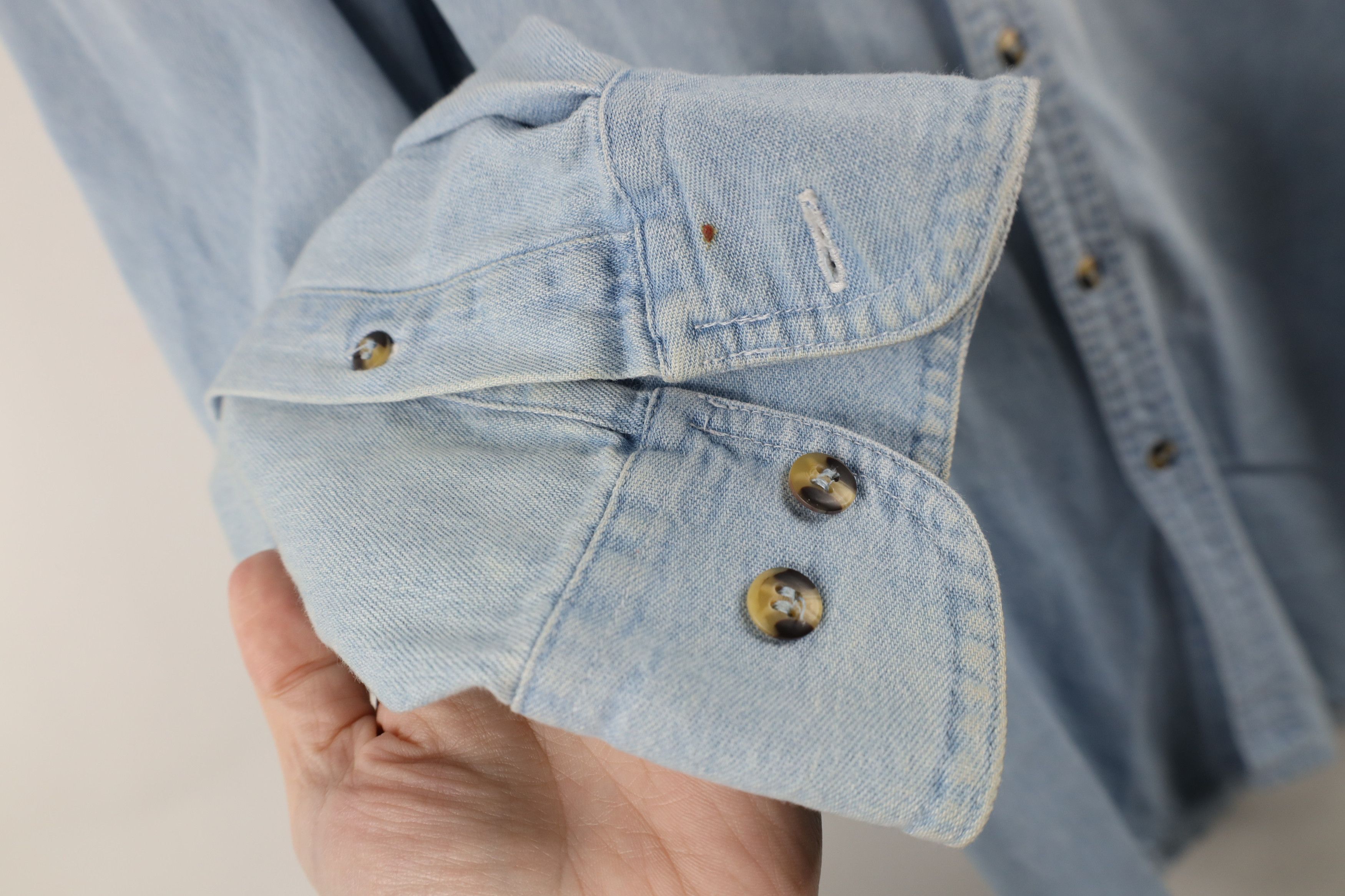 Vintage Vintage 90s Streetwear Alaska Denim Jean Button Down Shirt Size US L / EU 52-54 / 3 - 7 Thumbnail