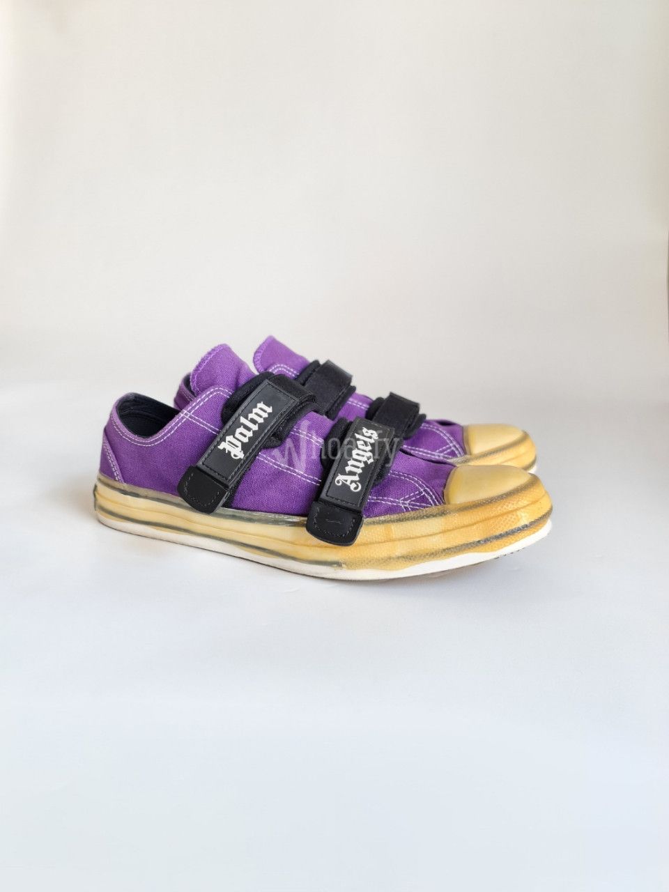 Palm Angels Palm Angels Vulcanized Purple Canvas Sneakers Size US 10 / EU 43 - 1 Thumbnail