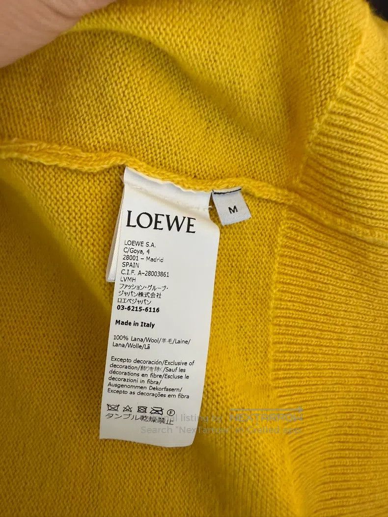 Loewe Loewe Yellow Wool Cardigan Size M / US 6-8 / IT 42-44 - 3 Thumbnail
