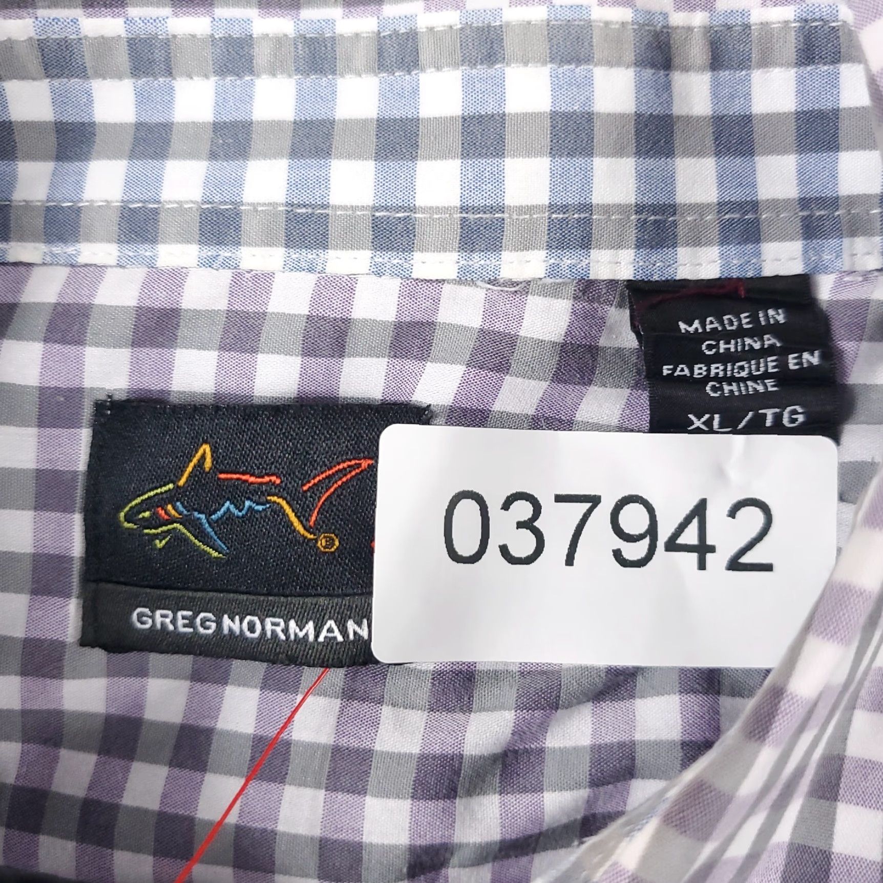 Vintage Greg Norman Shirt Mens XL Purple Gray Check Button Up Long Sleeve Size US XL / EU 56 / 4 - 7 Thumbnail