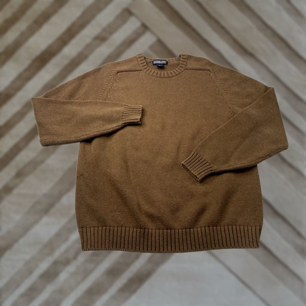 Lands' End Lands' End Knit Sweater Brown Pullover Crewneck 100% Cotton Japan Large Womens Sweater Pullover Breathable Crew Neck Regular Size L Size L / US 10 / IT 46 - 1 Thumbnail