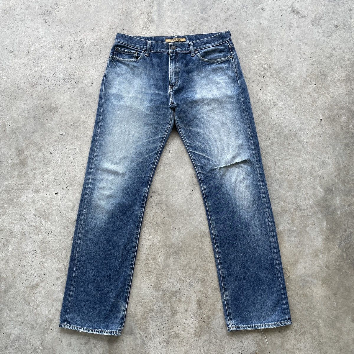 Japanese Brand × Jean × Vintage W36x33💥 Vintage Japanese Faded Distressed Jeans Denim Pants Size US 36 / EU 52 - 1 Thumbnail