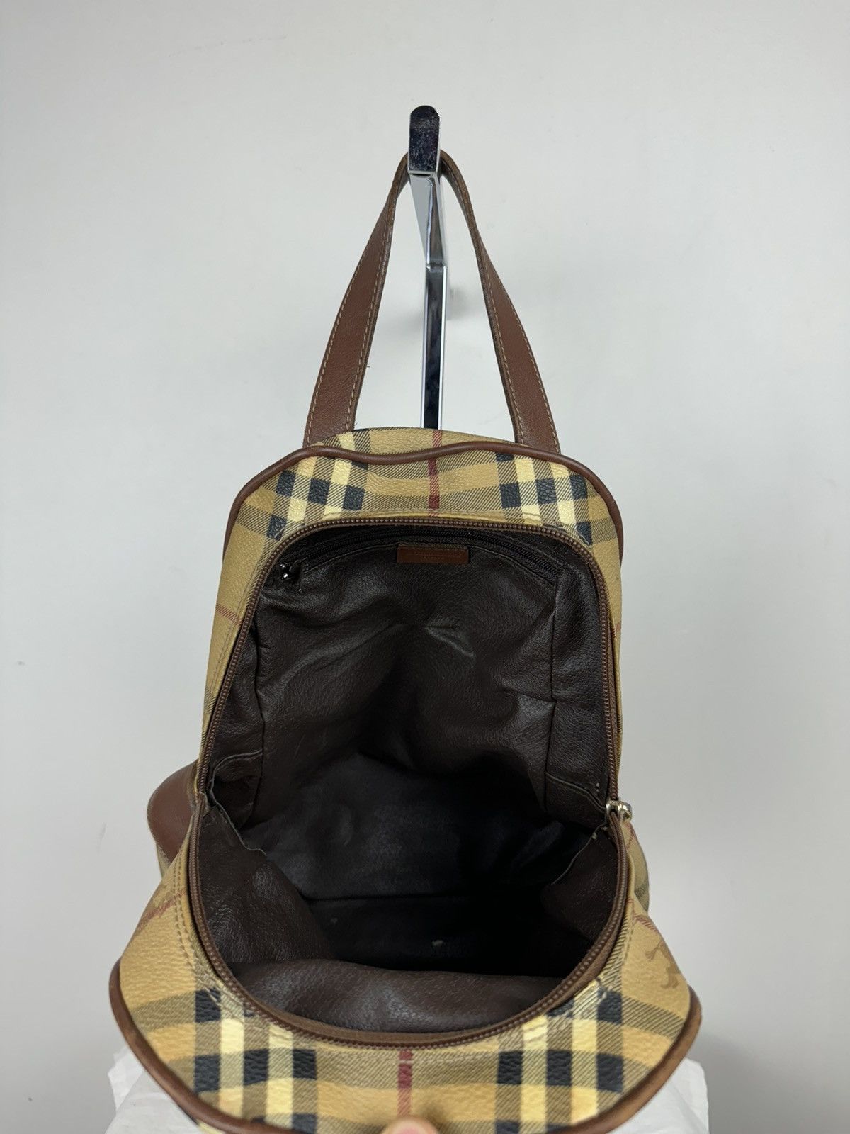 Burberry Leather backpack Burberry Nova Check y2k original item Size ONE SIZE - 7 Thumbnail