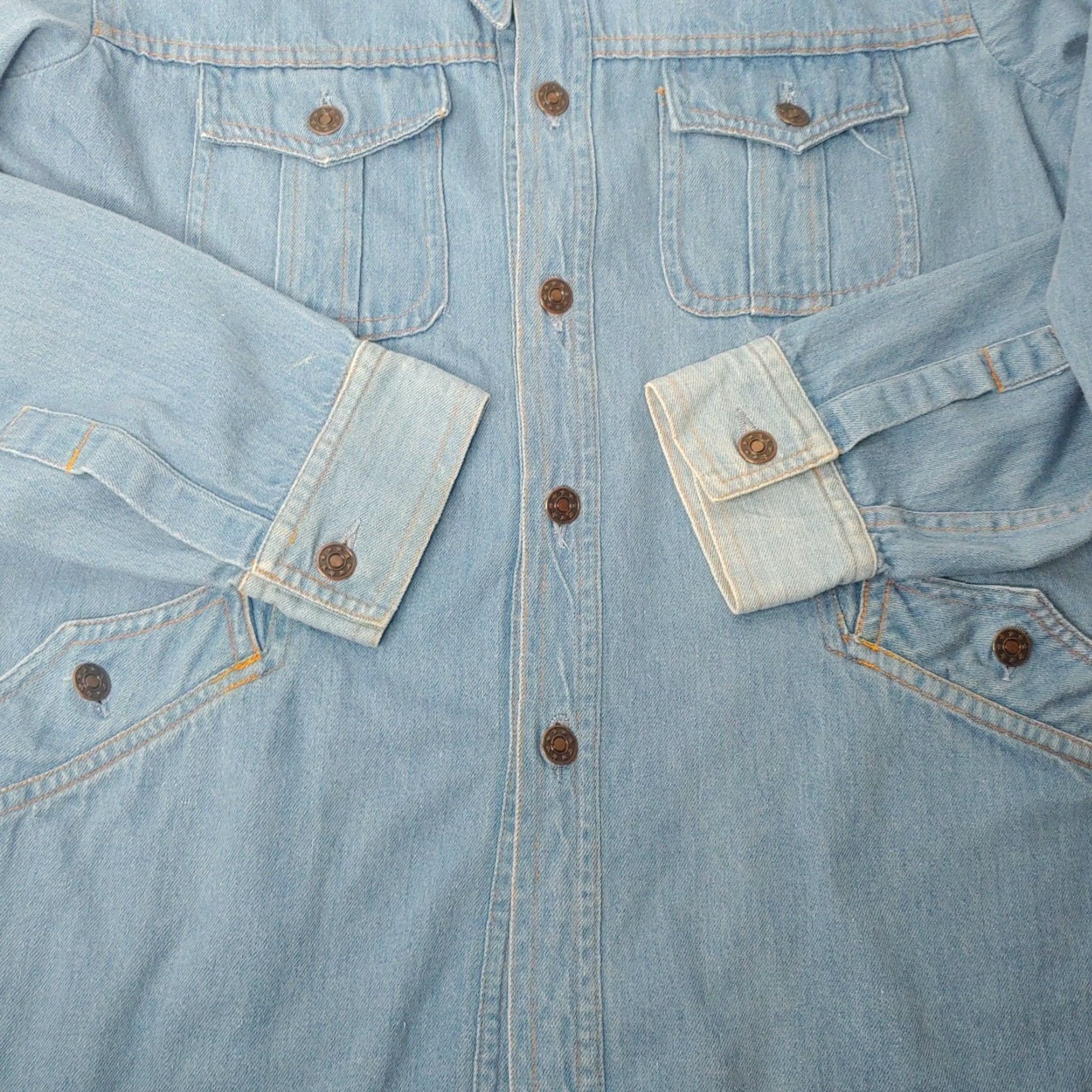 Denime VINTAGE Dude Washouts Denim Jacket Men M Western Ranch Wear Blue Size US 31 - 7 Thumbnail