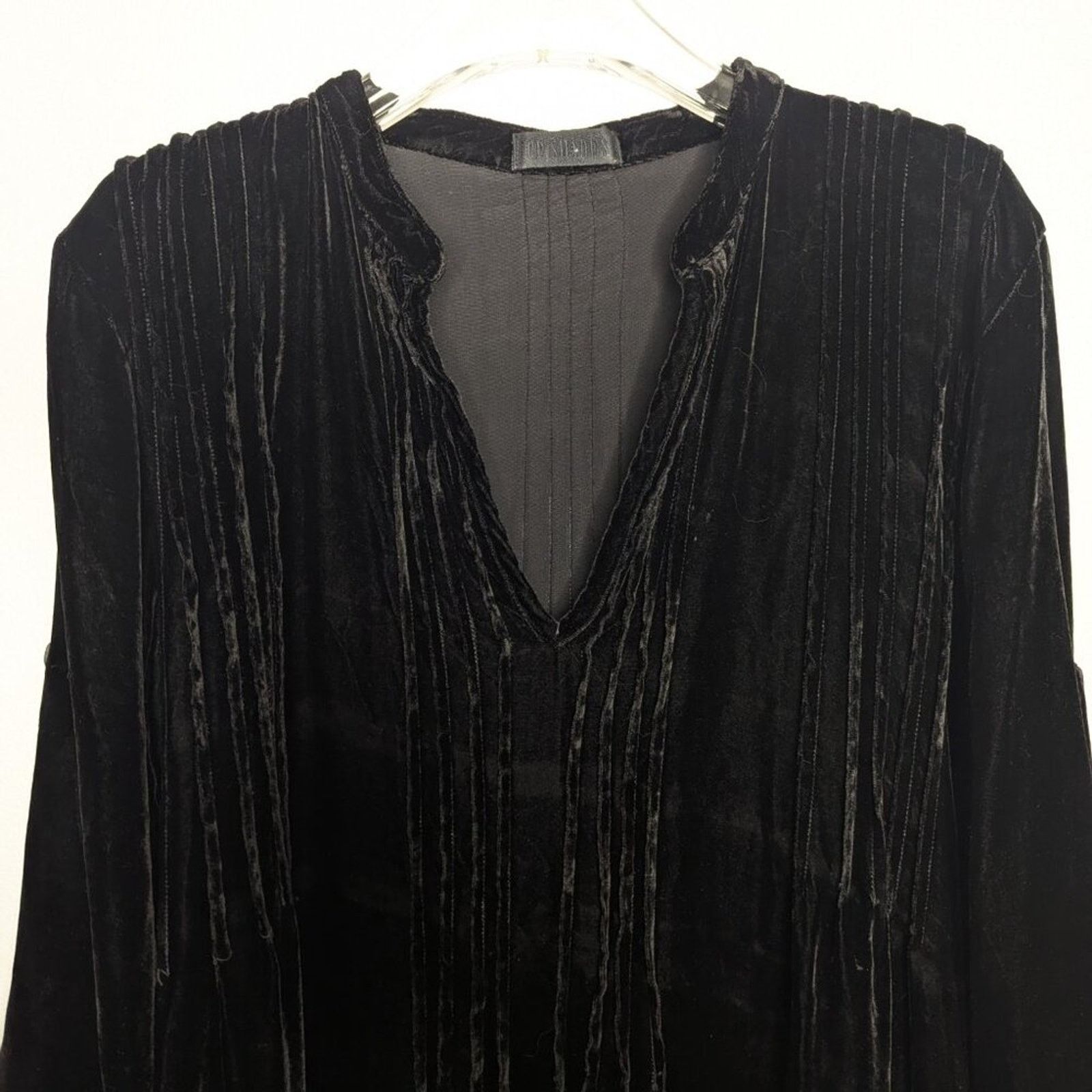 CP Shades CP Shades Black Velvet Oversized Regina Tunic Dress V-Neck Size S / US 4 / IT 40 - 5 Thumbnail