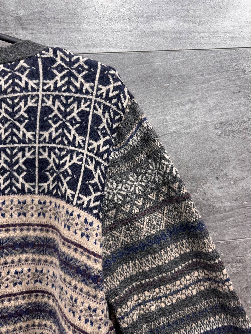 Allsaints AllSaints Mens Vallo Fair Isle Cardigan Wool Sweater Size L Size US L / EU 52-54 / 3 - 13 Thumbnail