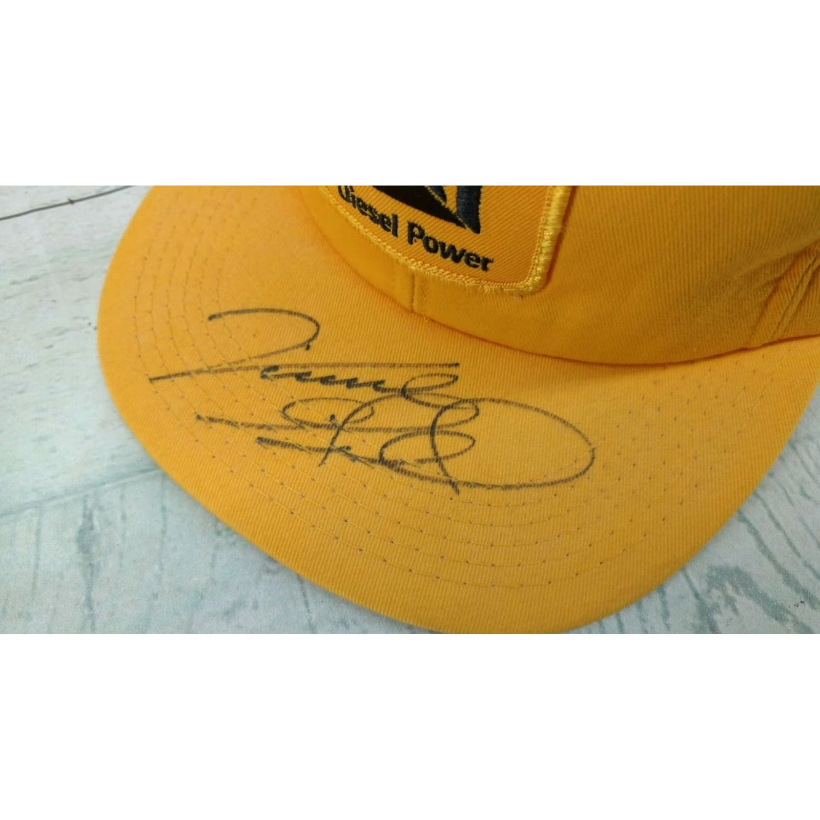 Vintage VINTAGE Tonkin USA Trucker Hat Yellow Cat Diesel Power Patch Vince Gill Signed Men Adjust. Size Adjustable. Size ONE SIZE - 6 Thumbnail