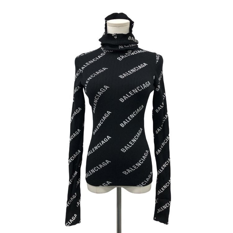 Balenciaga Balenciaga Logo Ribbed Long Sleeve Top Size M Size M / US 6-8 / IT 42-44 - 1 Thumbnail