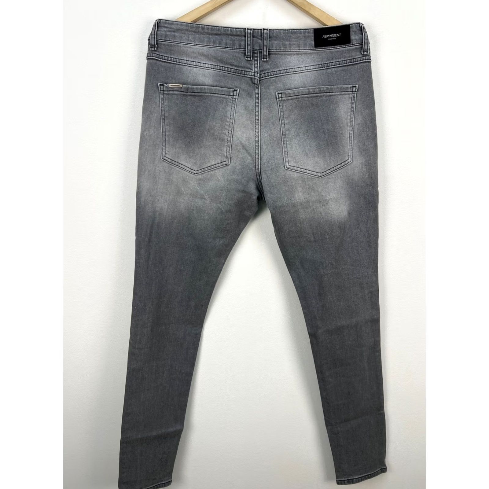 Vintage REPRESENT Denim Jeans Flat Grey Distressed Slim Size 34 Men's Slim Fit Jeans Gray Distressed Logo 34 Mens Size US 34 / EU 50 - 3 Thumbnail