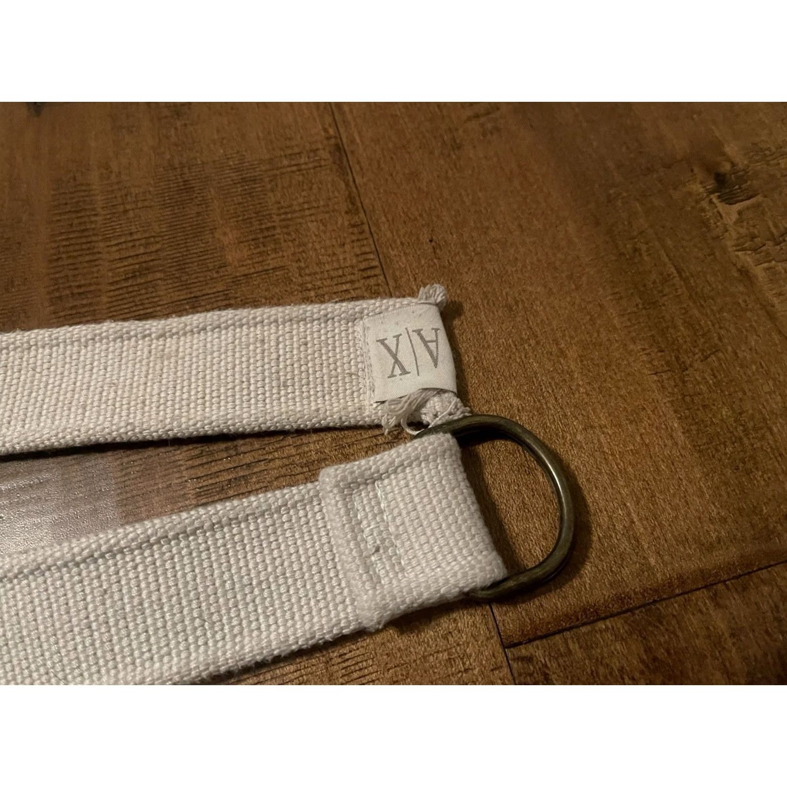 Armani Exchange VINTAGE Armani Exchange Belt Canvas Ivory D Double Ring Men M/L Ivory Buckle 43.5in 1.5in Wide Mens Size ONE SIZE - 5 Thumbnail