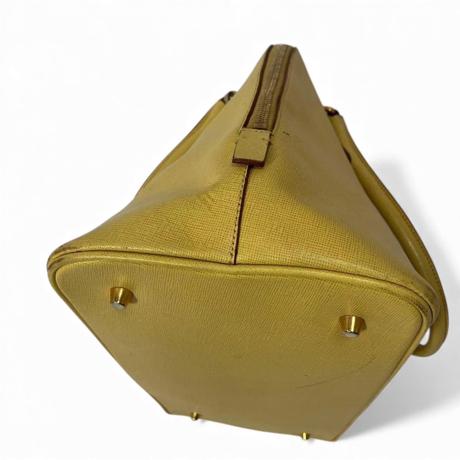 Prada Prada - Yellow Leather Handbag Size ONE SIZE - 4 Thumbnail