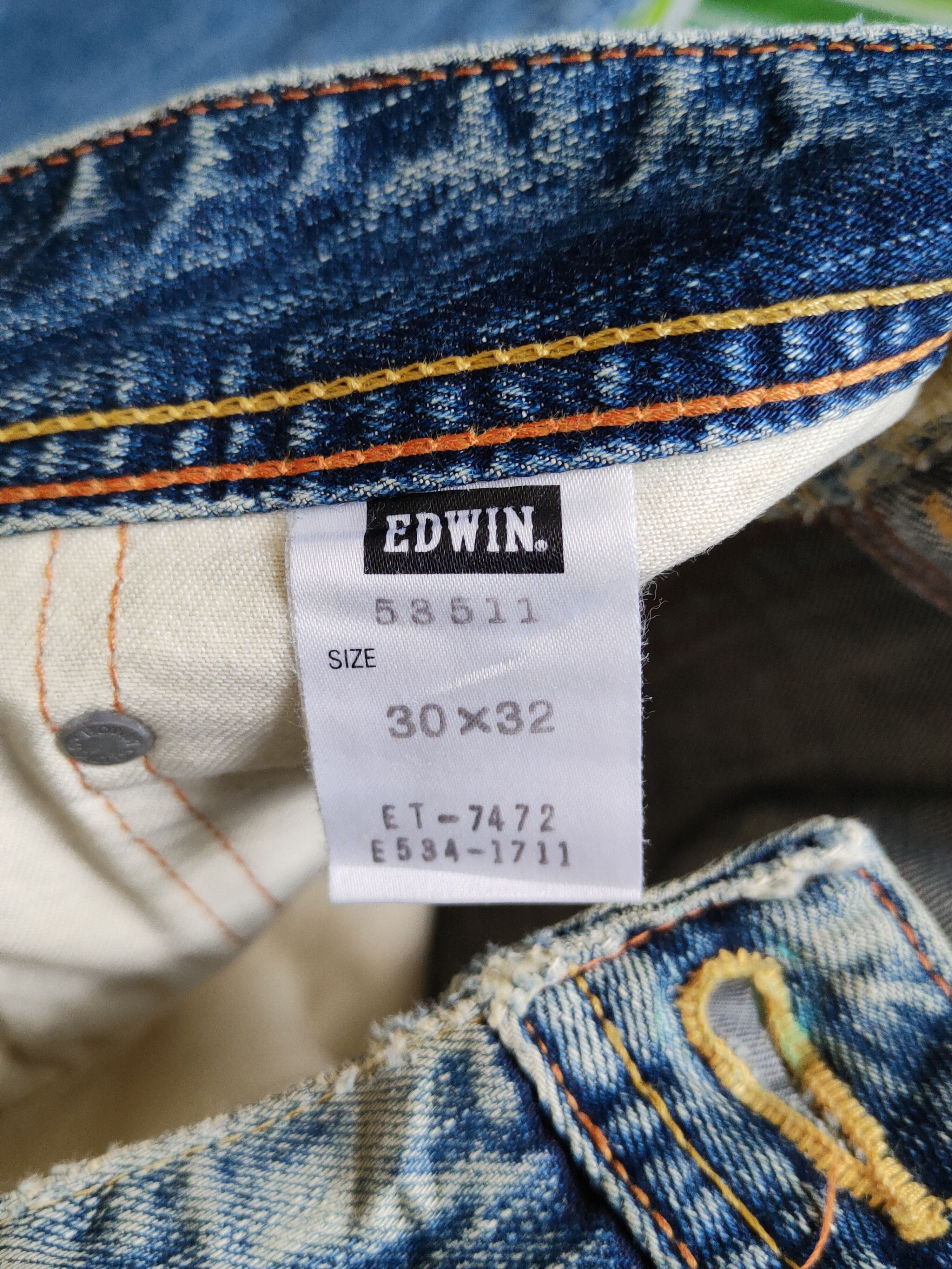 Edwin Edwin Dark Blue Faded Distressed Ripped Jeans #S2241 Size US 30 / EU 46 - 15 Thumbnail