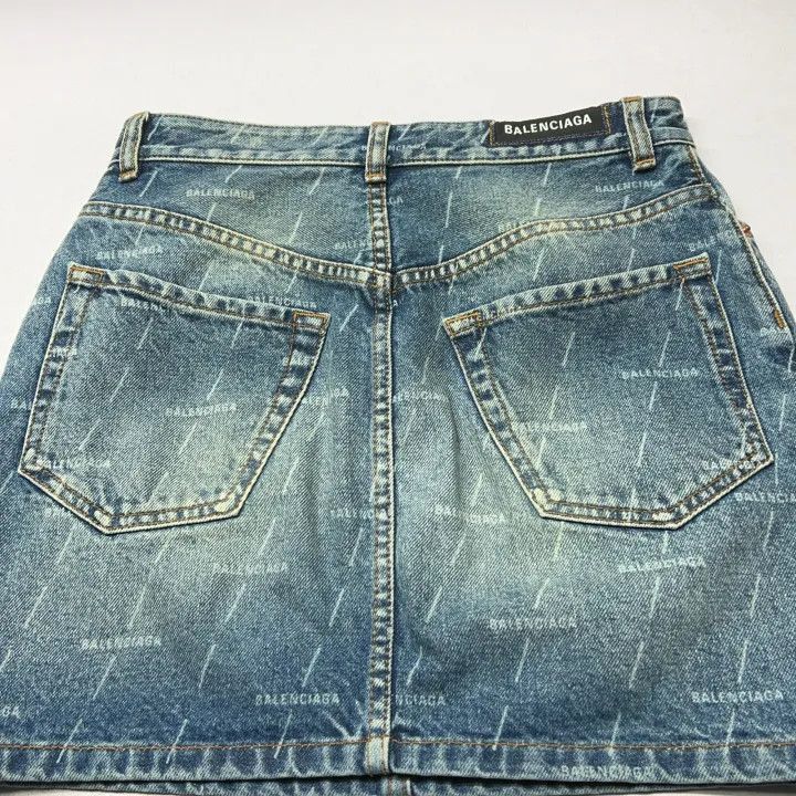 Balenciaga Balenciaga Blue Denim Skirt for Women 0079-2507 Size 35" - 6 Thumbnail
