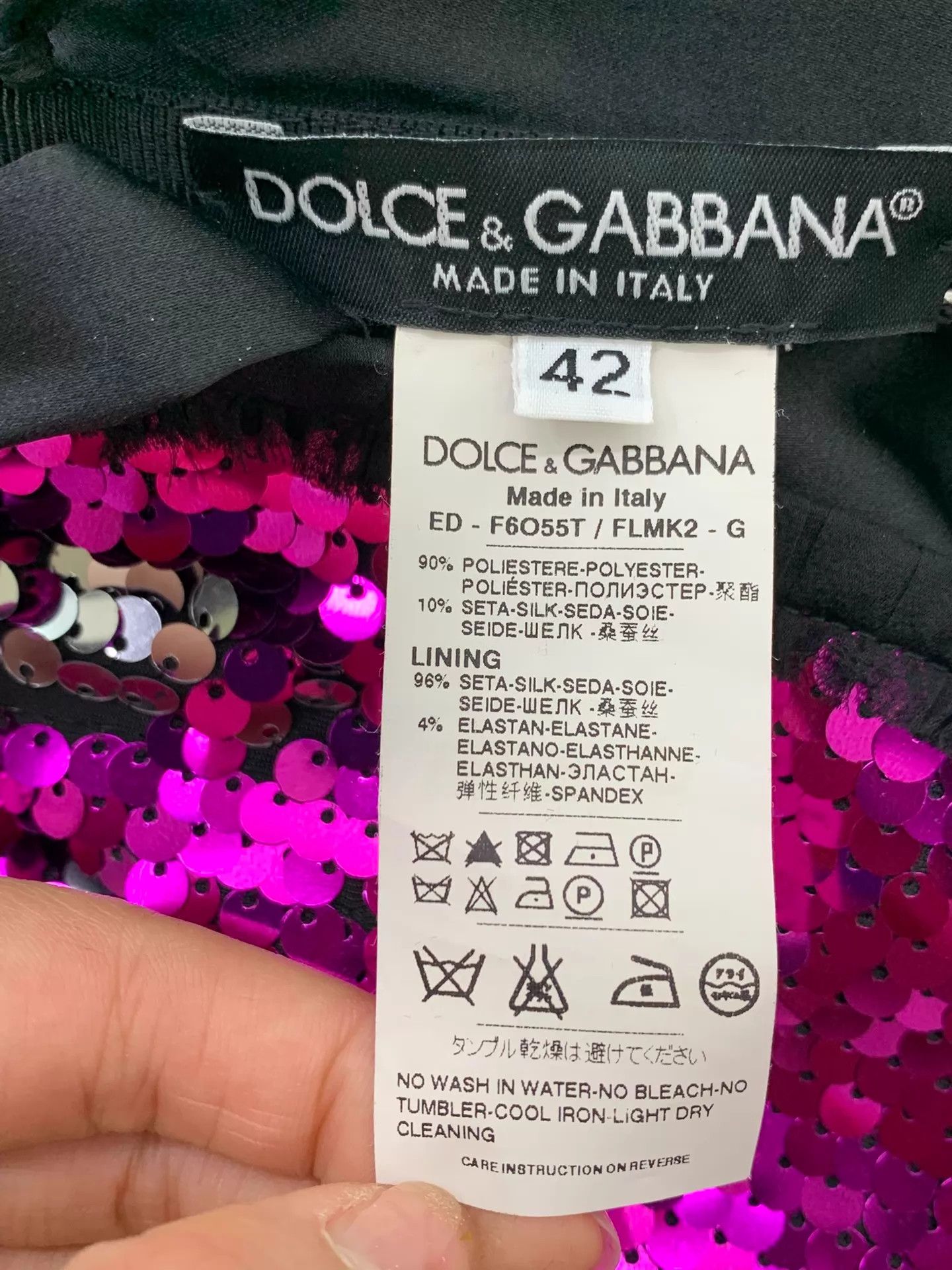 Dolce & Gabbana Dolce&Gabbana Pink Purple Sequin Cami Dress 42 New Size M / US 6-8 / IT 42-44 - 4 Thumbnail