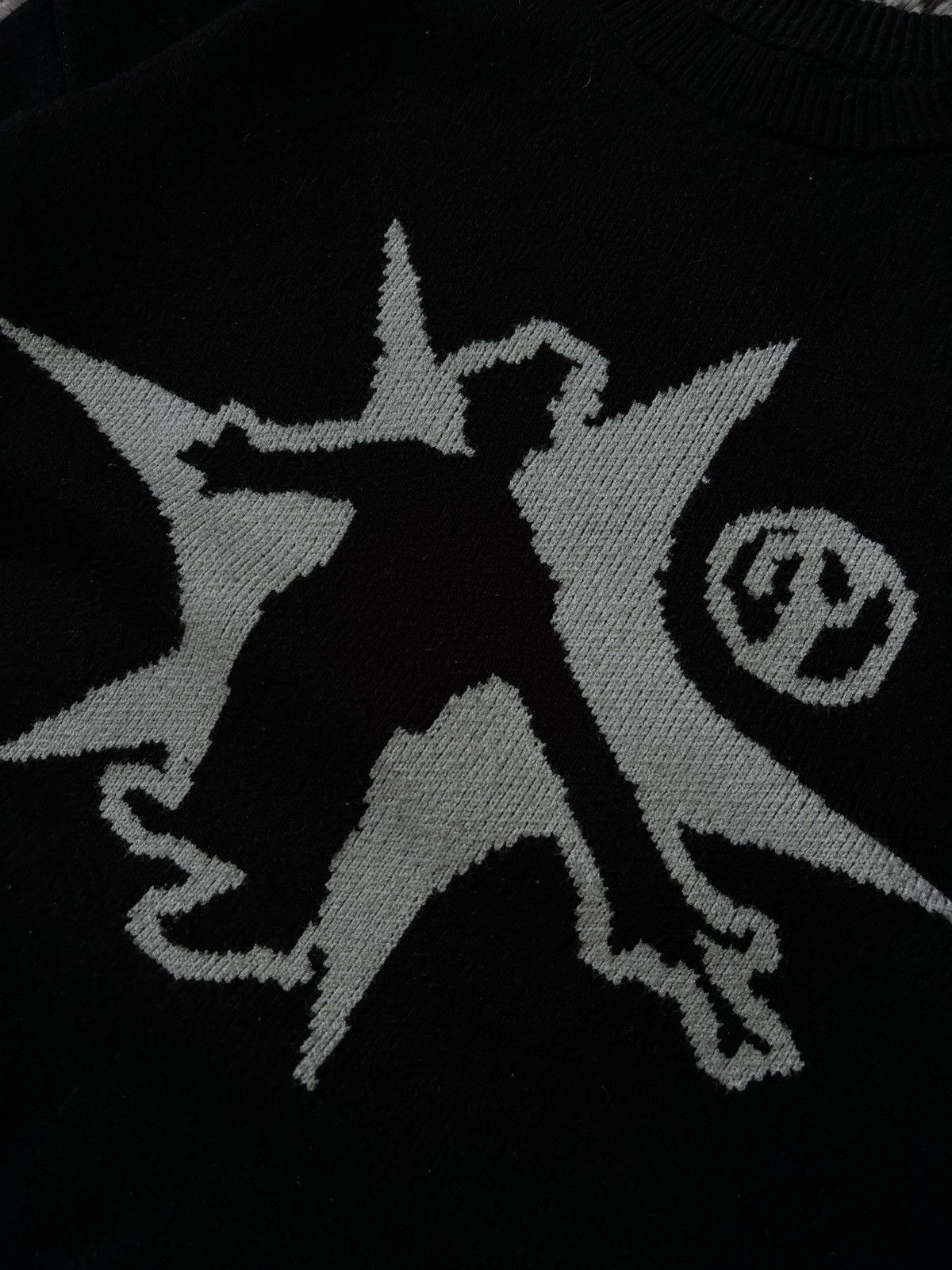 Japanese Brand Opium Junya Watanabe style black distressed sweater Size US L / EU 52-54 / 3 - 4 Thumbnail