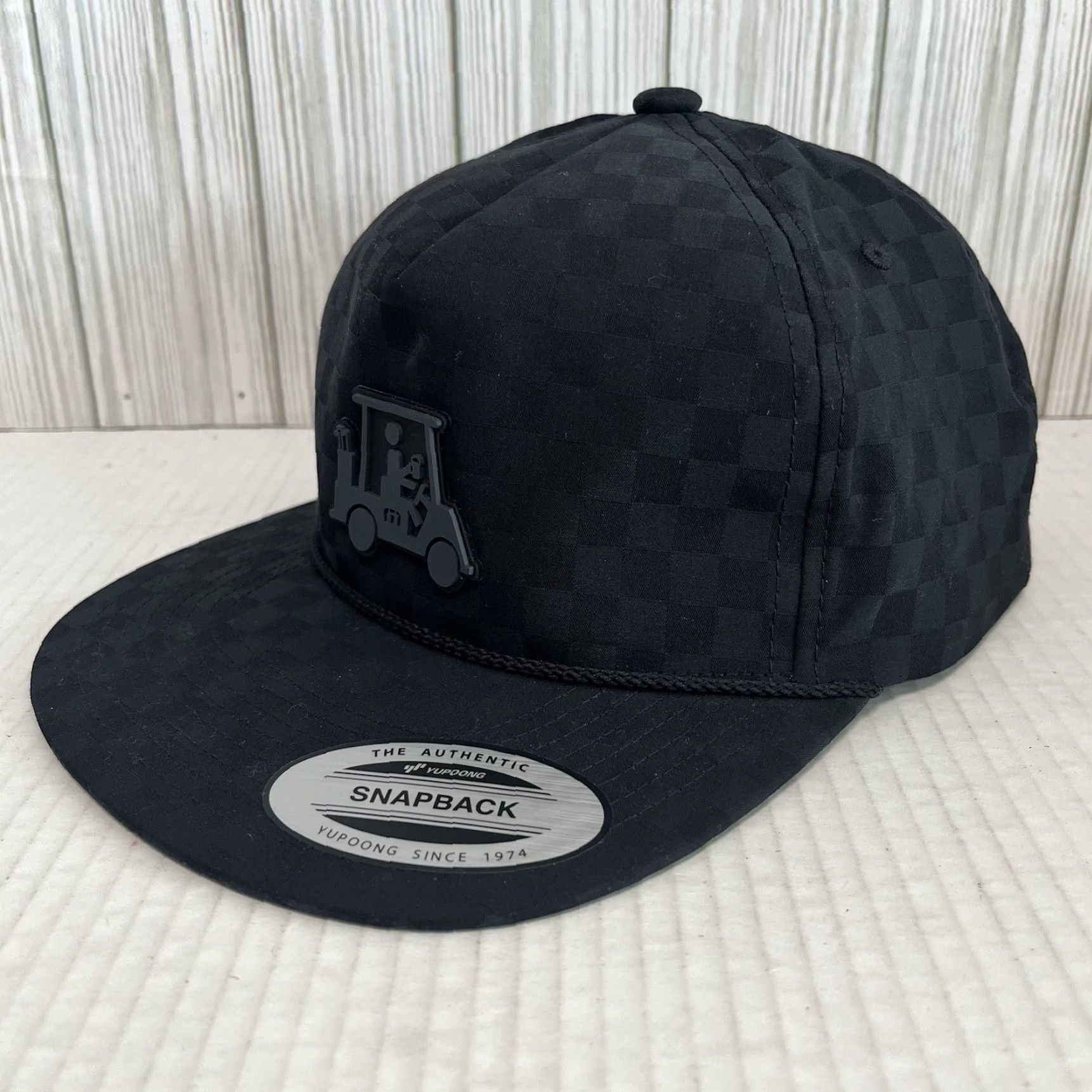 TravisMathew Travis Mathew Golf Hat Cap Time of Arrival Snapback Black Checkered Cart Men One Size Adjustable Snapback Sports Cap Size ONE SIZE - 3 Thumbnail