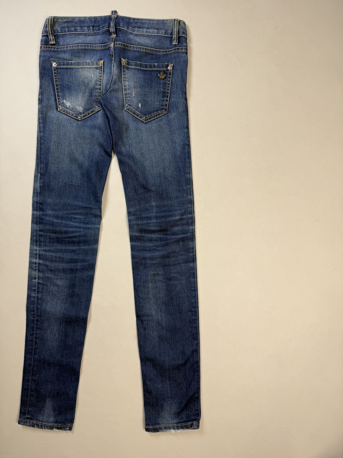 Dsquared2 Dsquared Distressed Denim Low Rise Skinny Biker Jeans Pants Size 25" / US 0 / IT 36 - 20 Thumbnail
