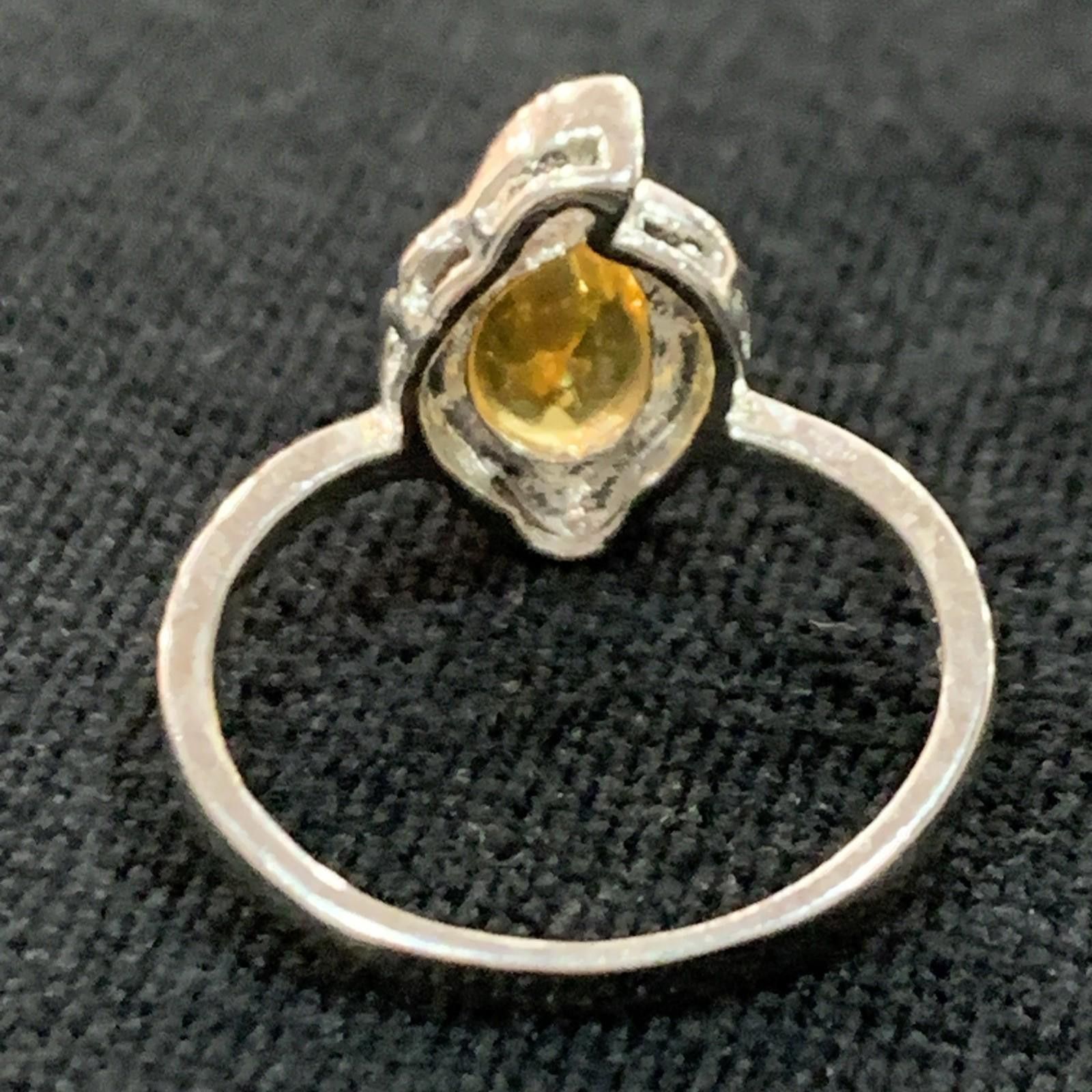 The Unbranded Brand Boho Silver 925 and Yellow Citrine Gemstone Ring 1c+ Size ONE SIZE - 6 Thumbnail