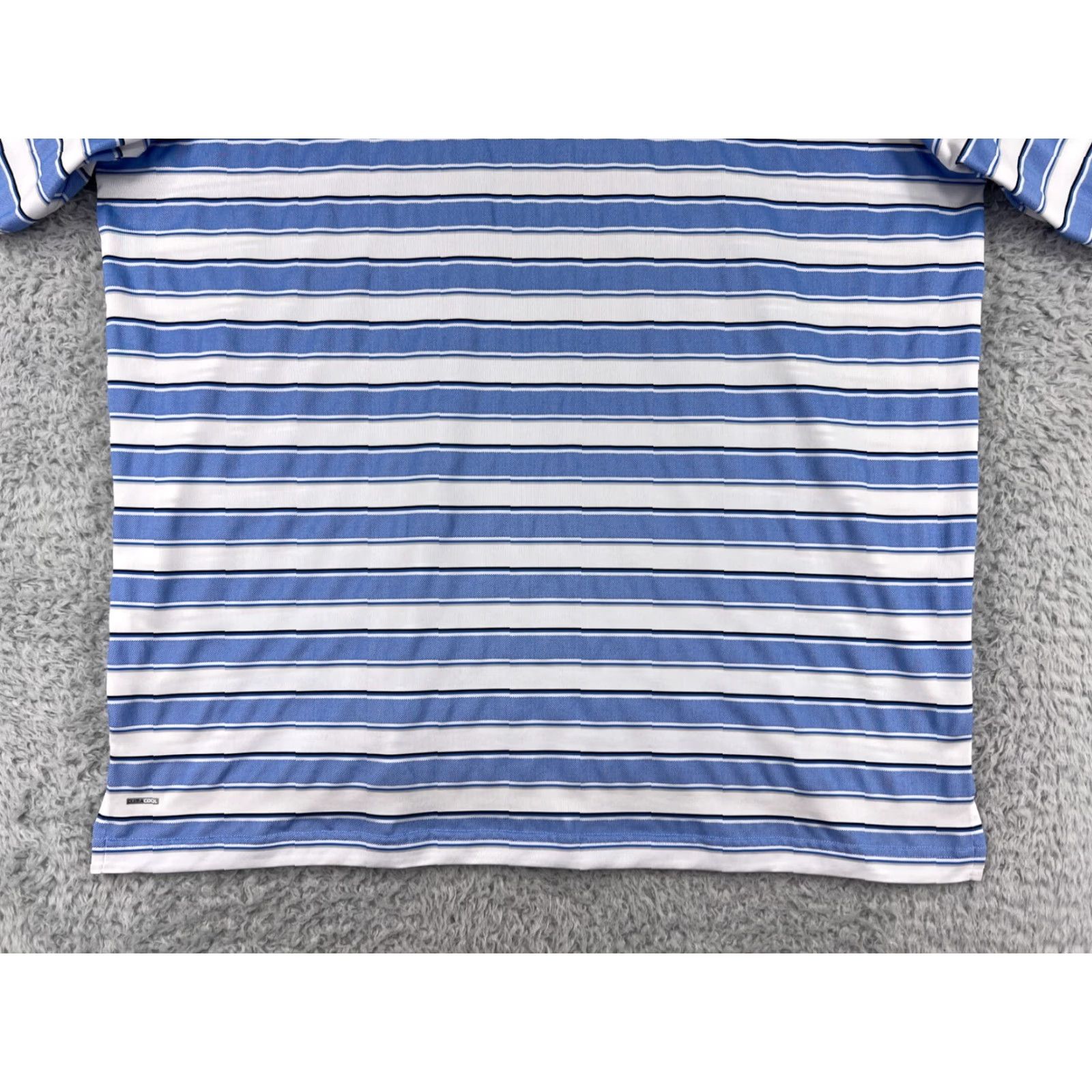 Adidas Adidas Polo Shirt Mens XL Blue Striped 100% Polyester Golf Polo Shirt Size US XL / EU 56 / 4 - 7 Thumbnail