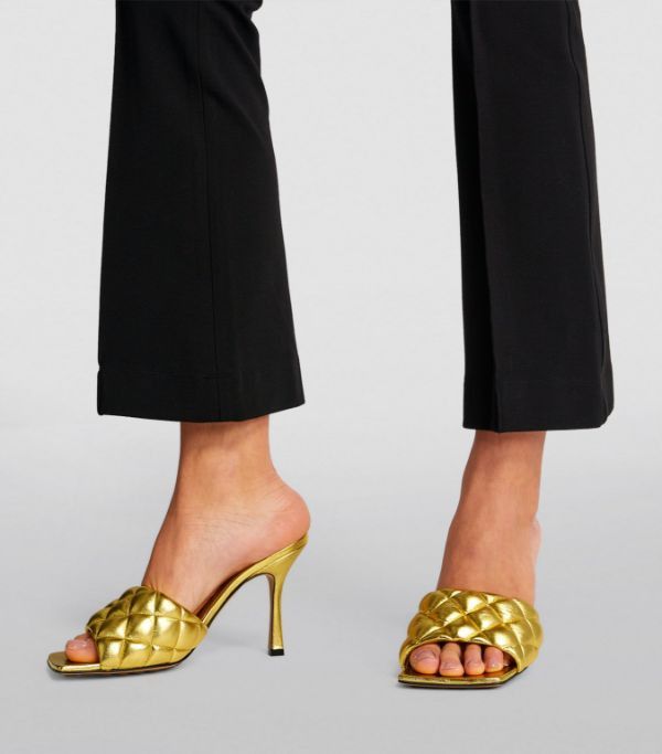 Bottega Veneta o1bcso1str0924 Padded Mule in Gold Size US 9 / IT 39 - 5 Thumbnail
