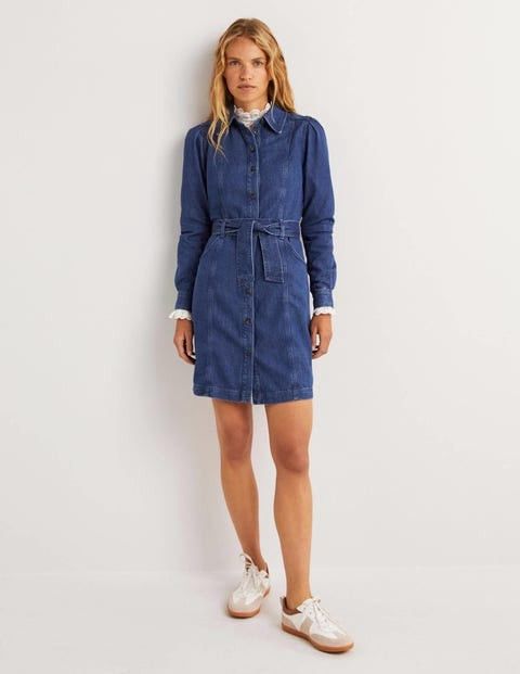 Boden Boden mid vintage Puff Sleeve Denim Mini Dress. Size S / US 4 / IT 40 - 1 Thumbnail