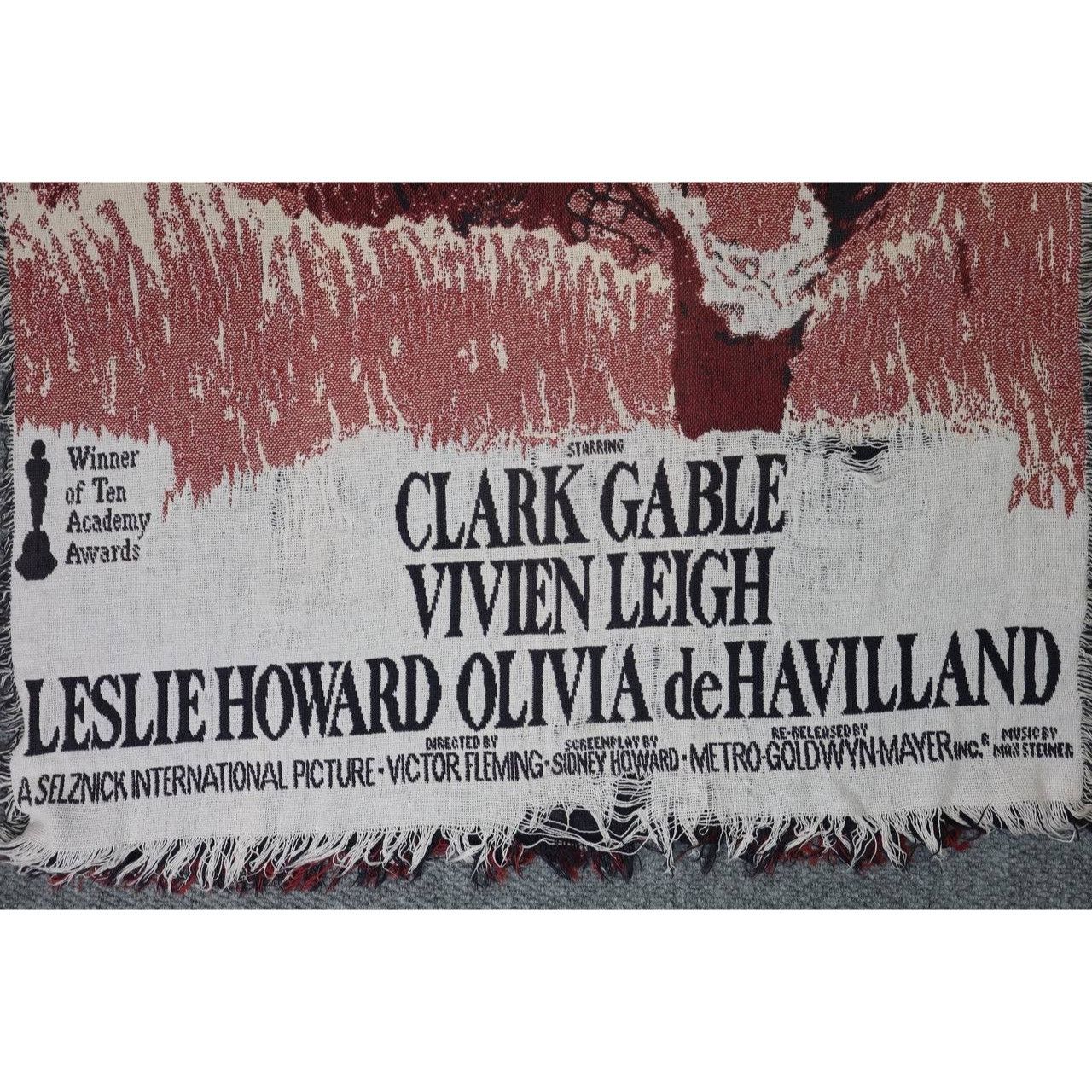 Vintage Vintage Gone With the Wind 1993 Woven Tapestry Throw Blanket Size ONE SIZE - 6 Thumbnail
