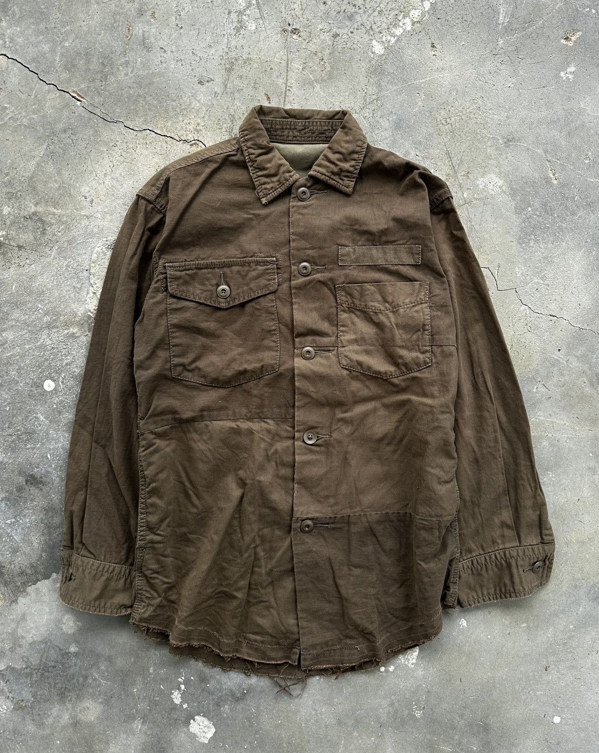 GOA GOA Military Patchwork Jacket Distressed Brown Size US M / EU 48-50 / 2 - 1 Thumbnail