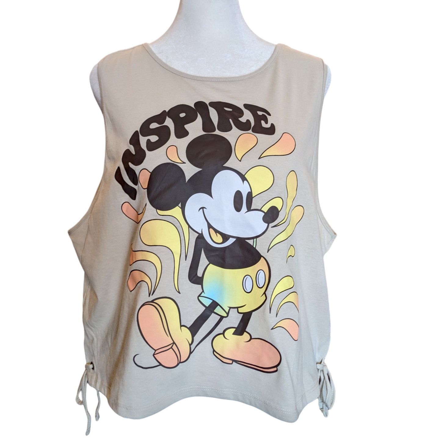 Disney Disney Mickey Mouse Yellow Rainbow Inspire Tie Waist Tank Size XXL / US 16-18 / IT 52-54 - 1 Thumbnail