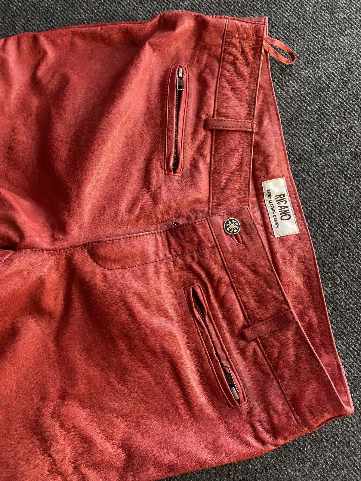 Japanese Brand 🔥Ricano Opium Punk Moto Racing Leather Pants 32 Goth emo Size 32" / US 10 / IT 46 - 3 Thumbnail