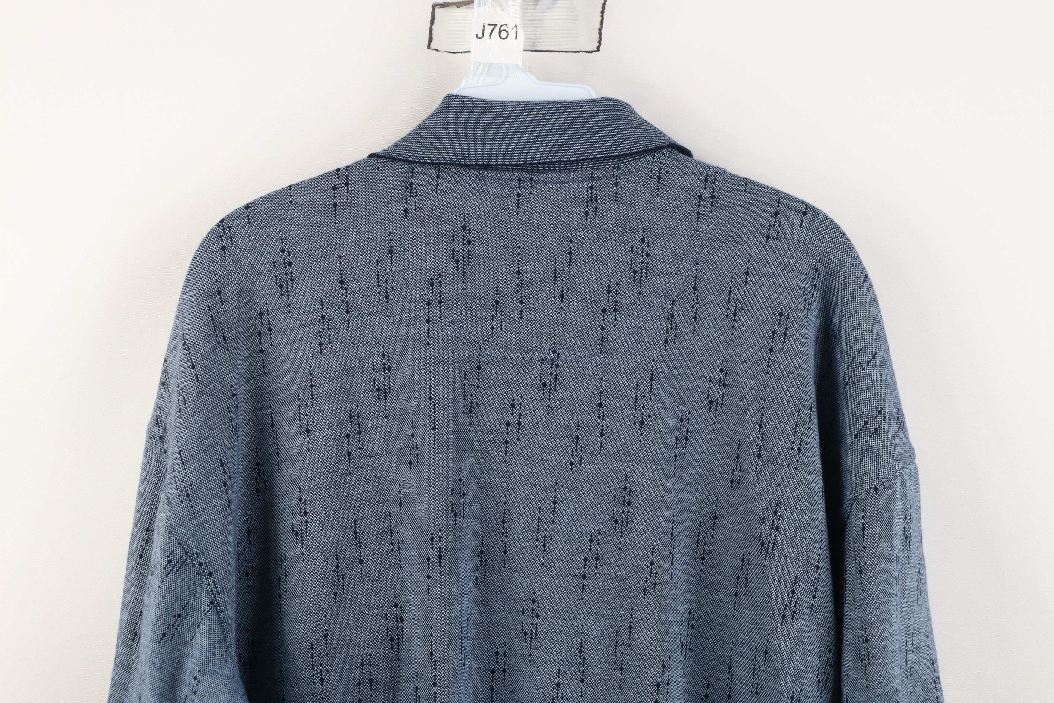 Vintage Vintage 90s Streetwear Fleck Knit Pullover Polo Shirt Blue Size US XL / EU 56 / 4 - 10 Thumbnail