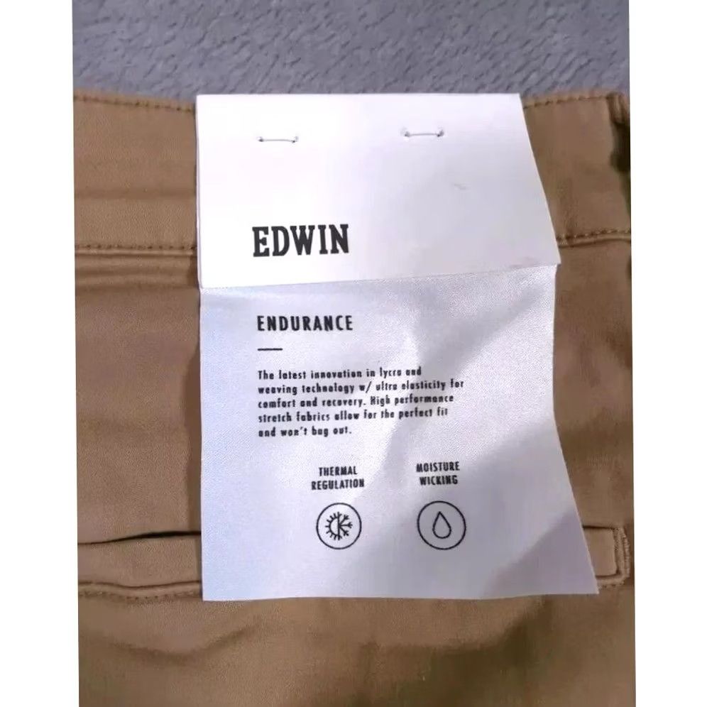 Edwin VINTAGE Edwin Pants Mens 31x32 Beige Otis Endurance Chino Zip Straight Stretch New Size US 31 - 6 Thumbnail