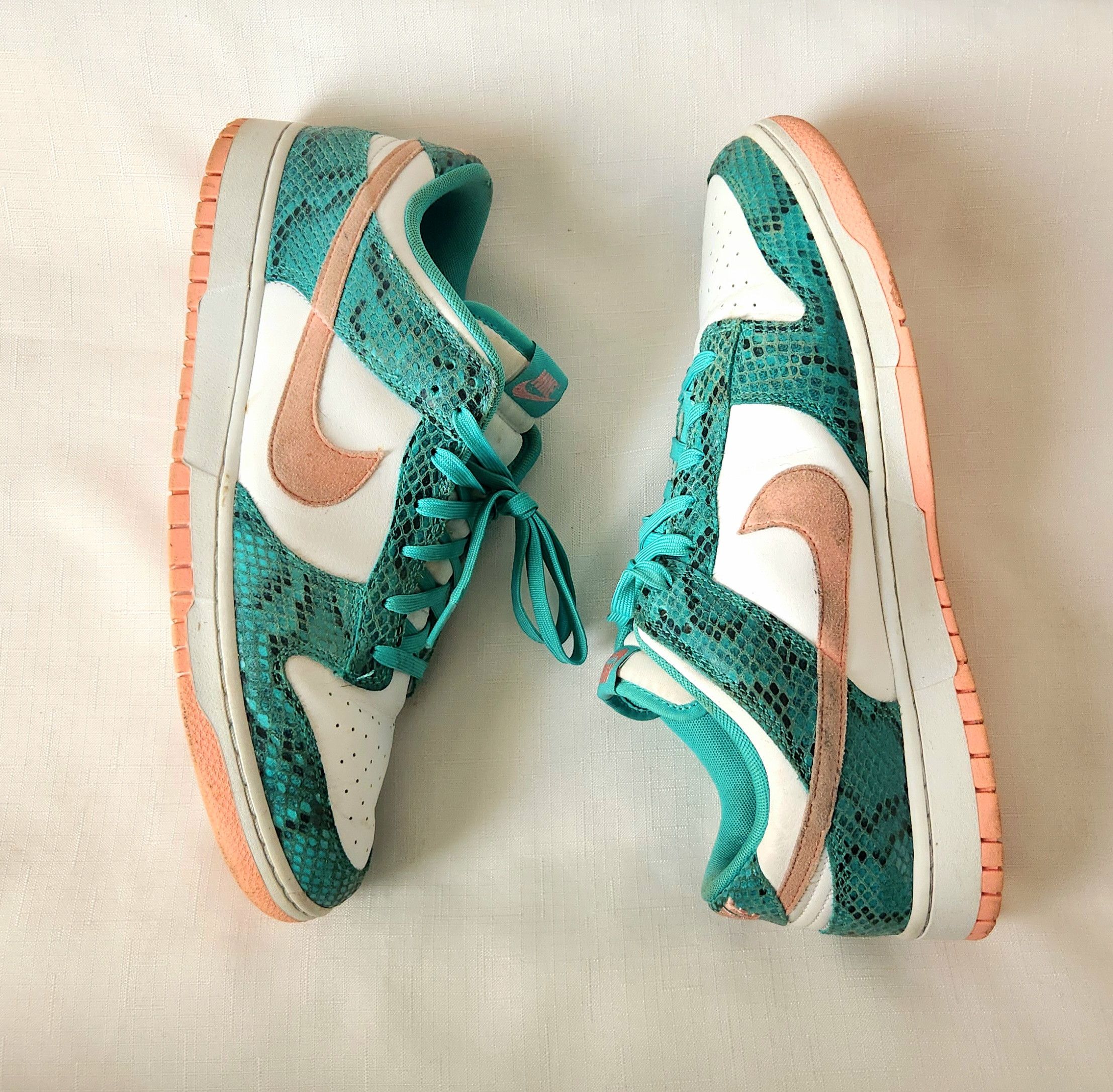 Nike Nike Dunk Low Snakeskin Washed Teal Bleached Coral size 13 Size US 13 / EU 46 - 5 Thumbnail
