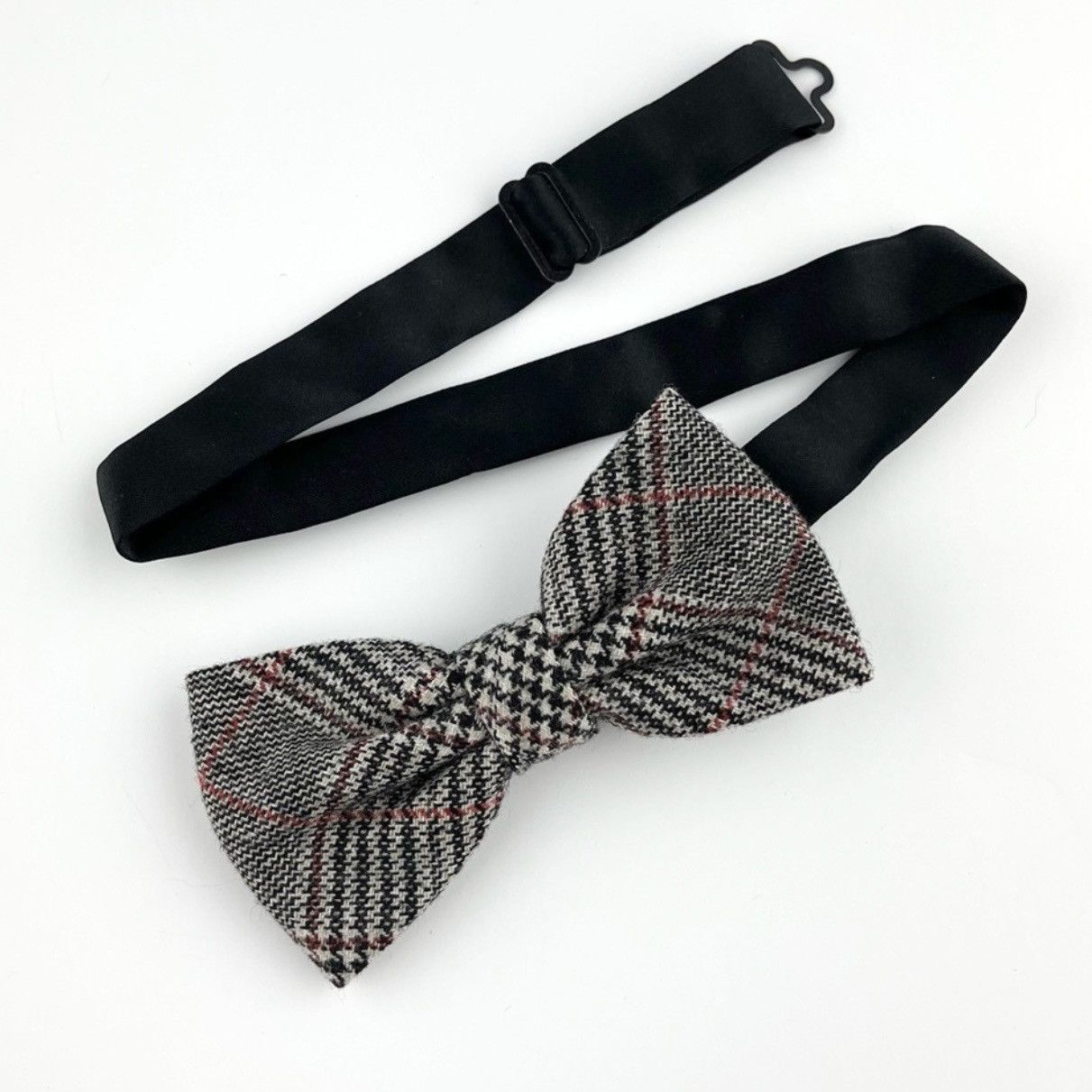 Other Men’s Glencheck Wool Bow Tie & Red Floral Pocket Square Set Size ONE SIZE - 3 Thumbnail
